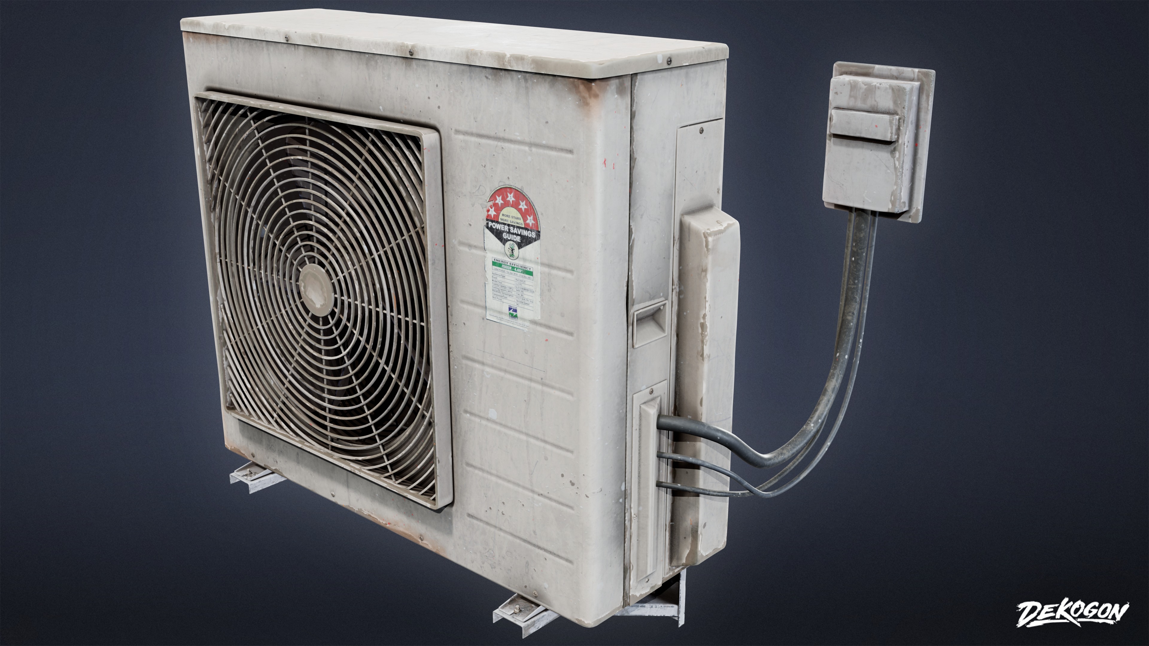 BUILDINGS - Air Conditioner Unit 02 - LOW POLY AND NANITE Low-poly 3D model_4