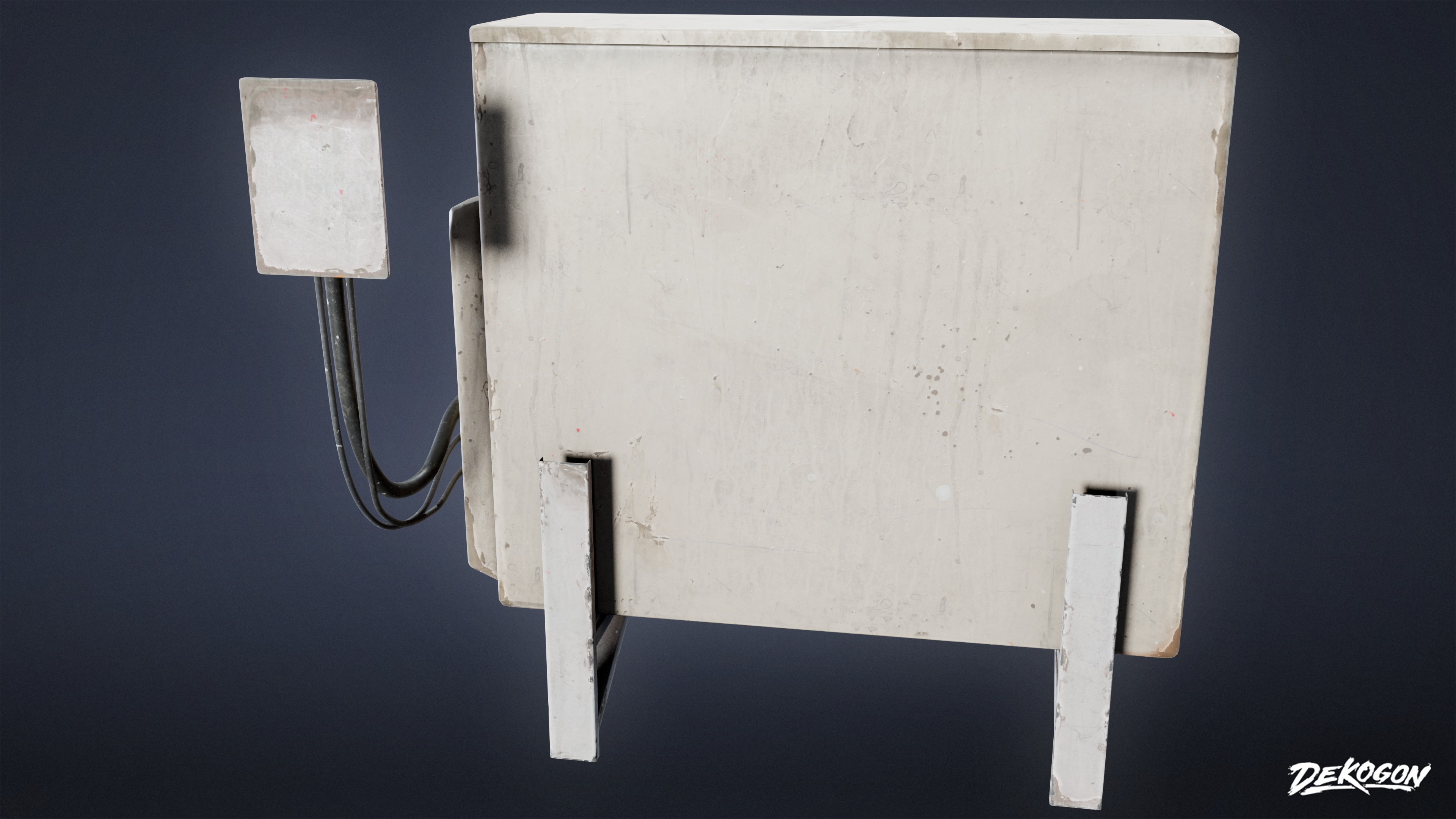 BUILDINGS - Air Conditioner Unit 02 - LOW POLY AND NANITE Low-poly 3D model_3