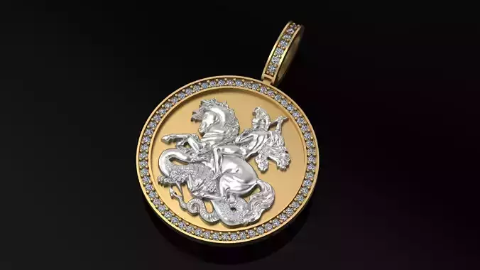 Saint George the Victorious pendant model 3D print model