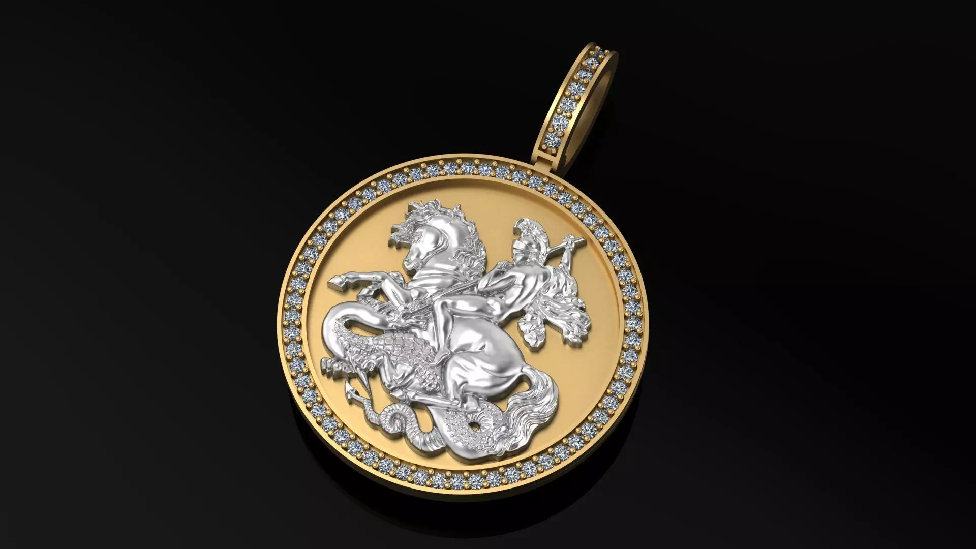 Saint George the Victorious pendant model 3D print model 3D print model