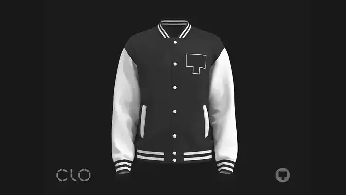 BASIC VARSITY JACKET mv2 highpoly 3D model