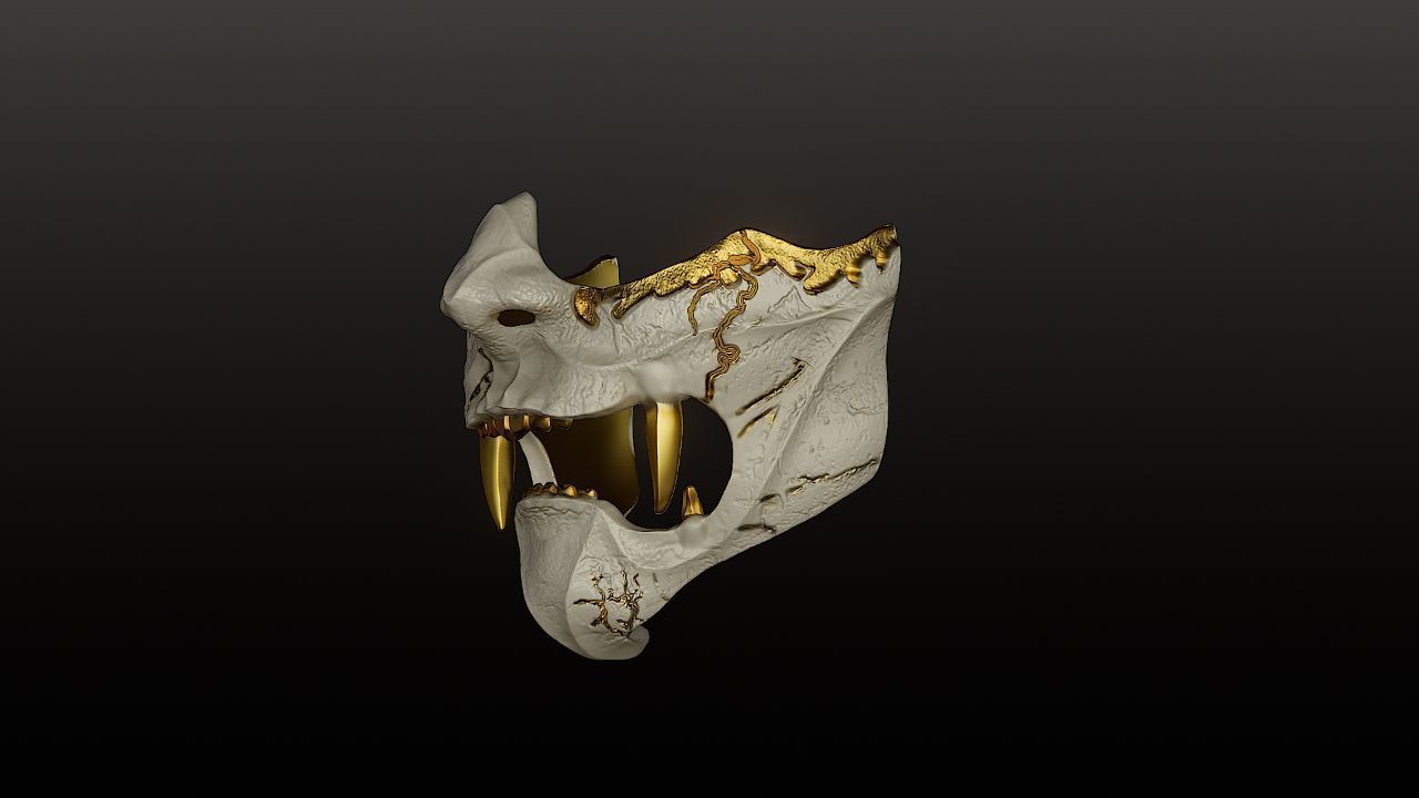 Ghost of Yotei style oni mask 3D print model_3