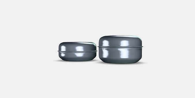 LATTUGGAD Snack container set of 2 Low-poly 3D model 6