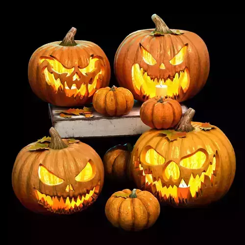 Pumpkin set 3D model