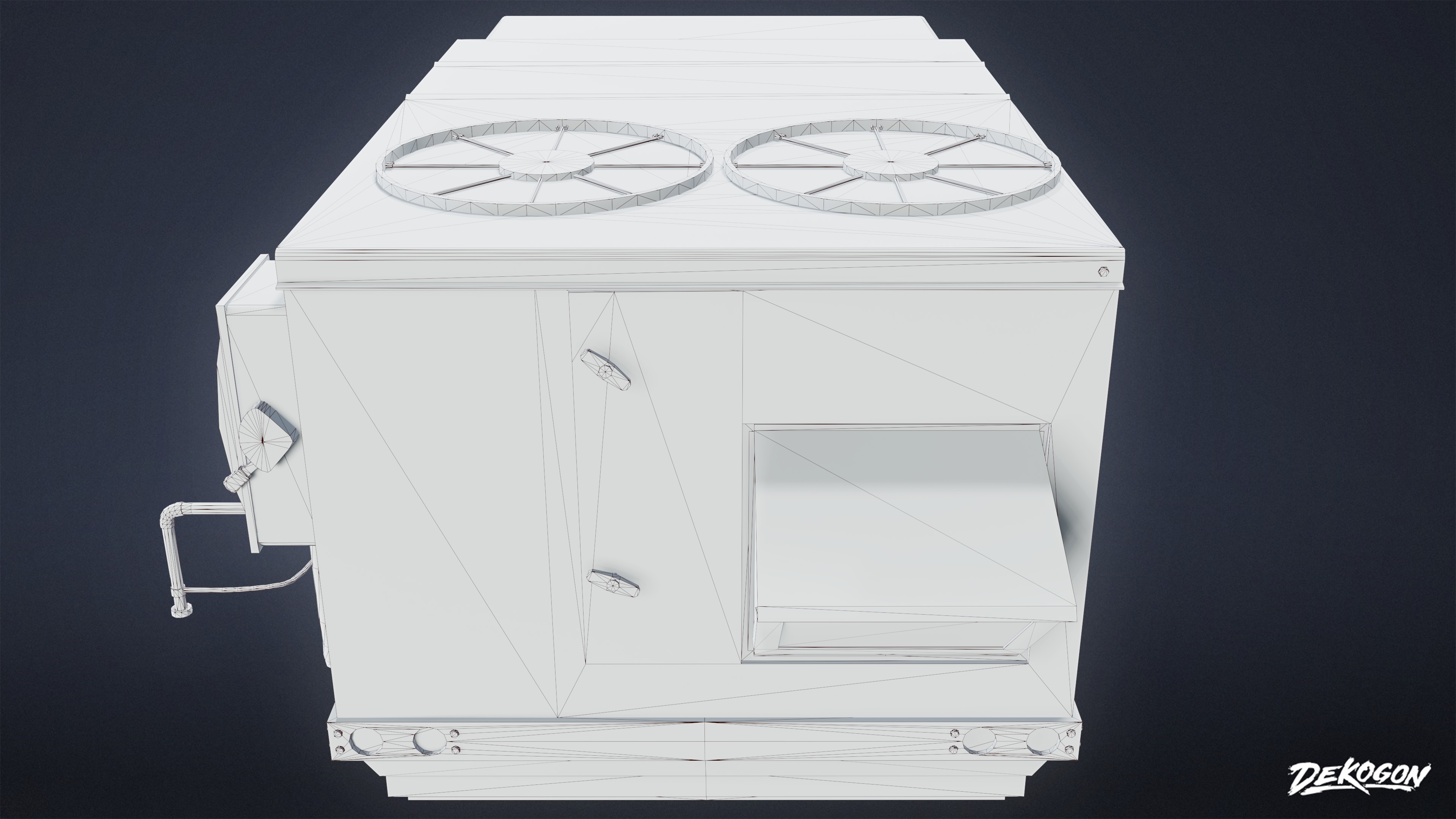 BUILDINGS - Air Conditioner Unit 16 - LOW POLY AND NANITE Low-poly 3D model_9