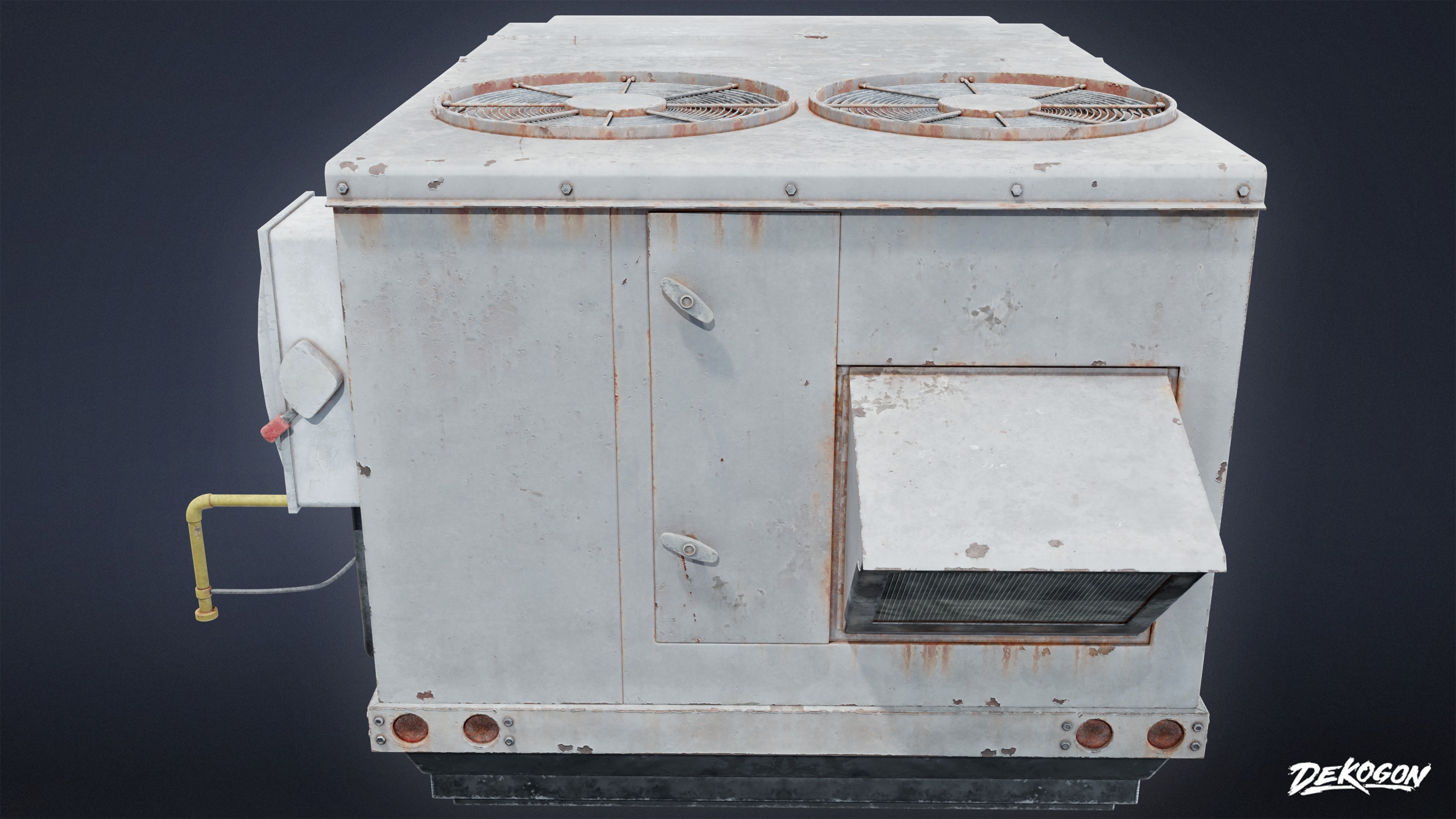 BUILDINGS - Air Conditioner Unit 16 - LOW POLY AND NANITE Low-poly 3D model_4