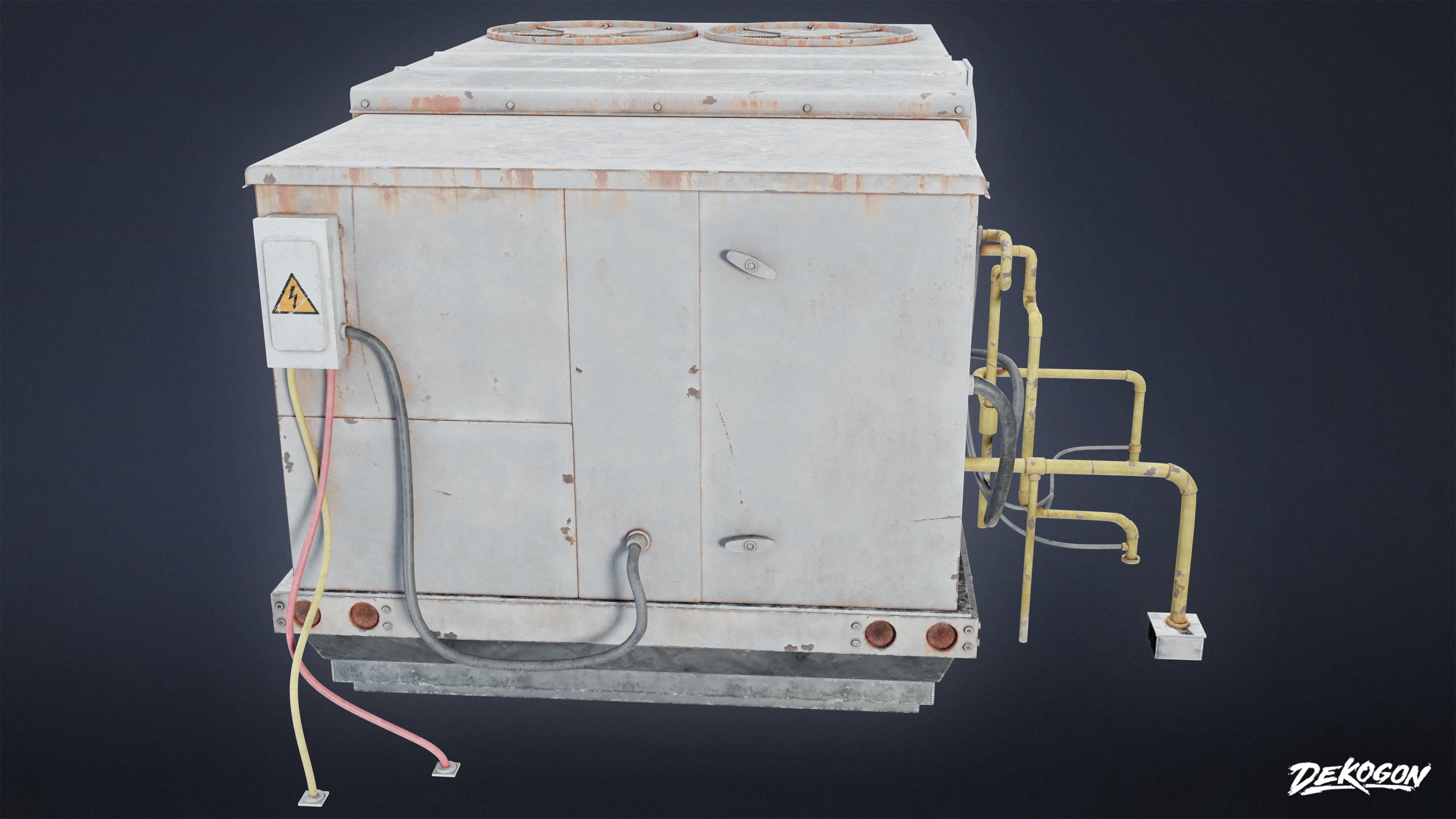 BUILDINGS - Air Conditioner Unit 16 - LOW POLY AND NANITE Low-poly 3D model_2