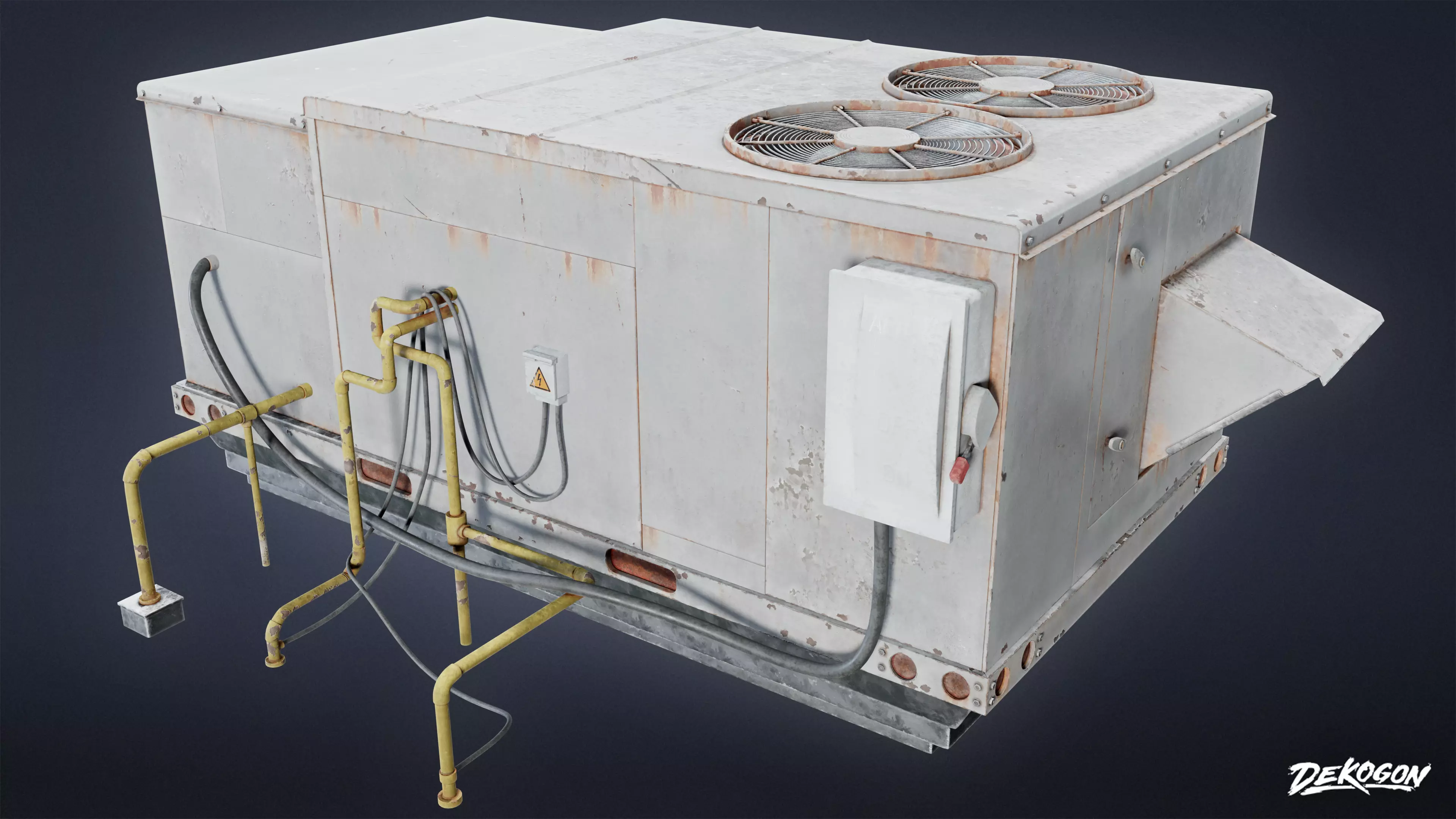 BUILDINGS - Air Conditioner Unit 16 - LOW POLY AND NANITE Low-poly 3D model_0