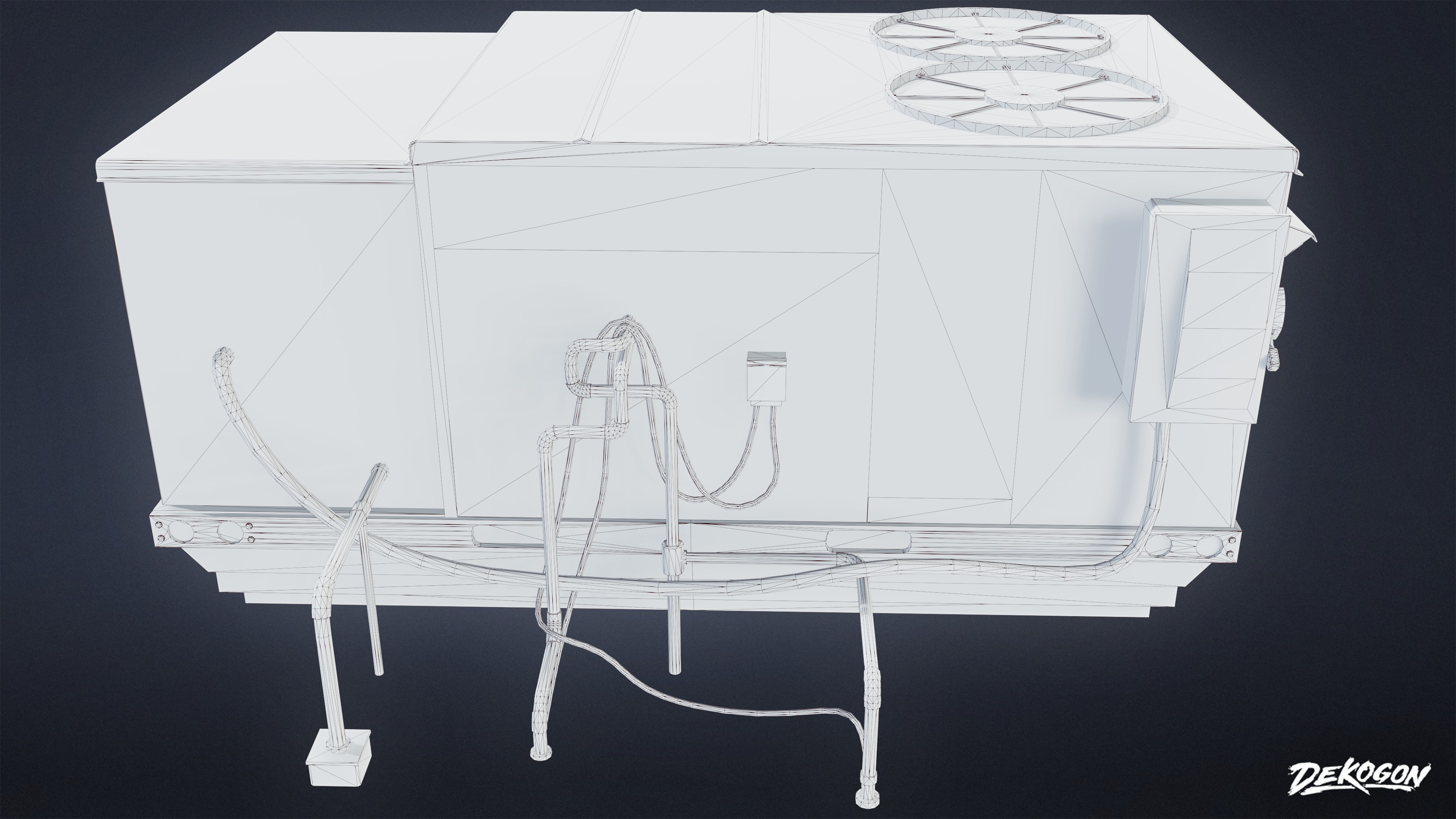 BUILDINGS - Air Conditioner Unit 16 - LOW POLY AND NANITE Low-poly 3D model_8