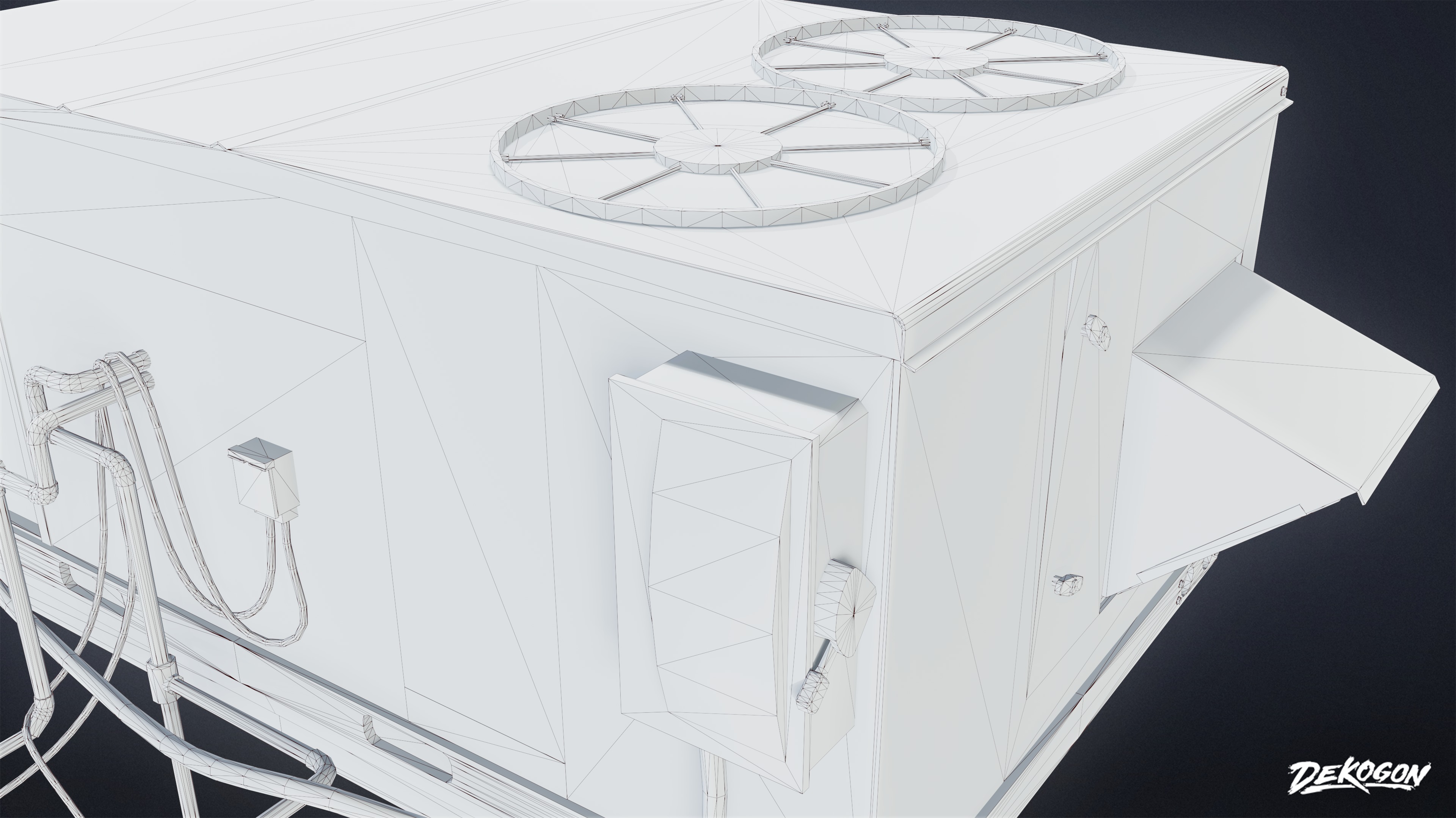 BUILDINGS - Air Conditioner Unit 16 - LOW POLY AND NANITE Low-poly 3D model_7