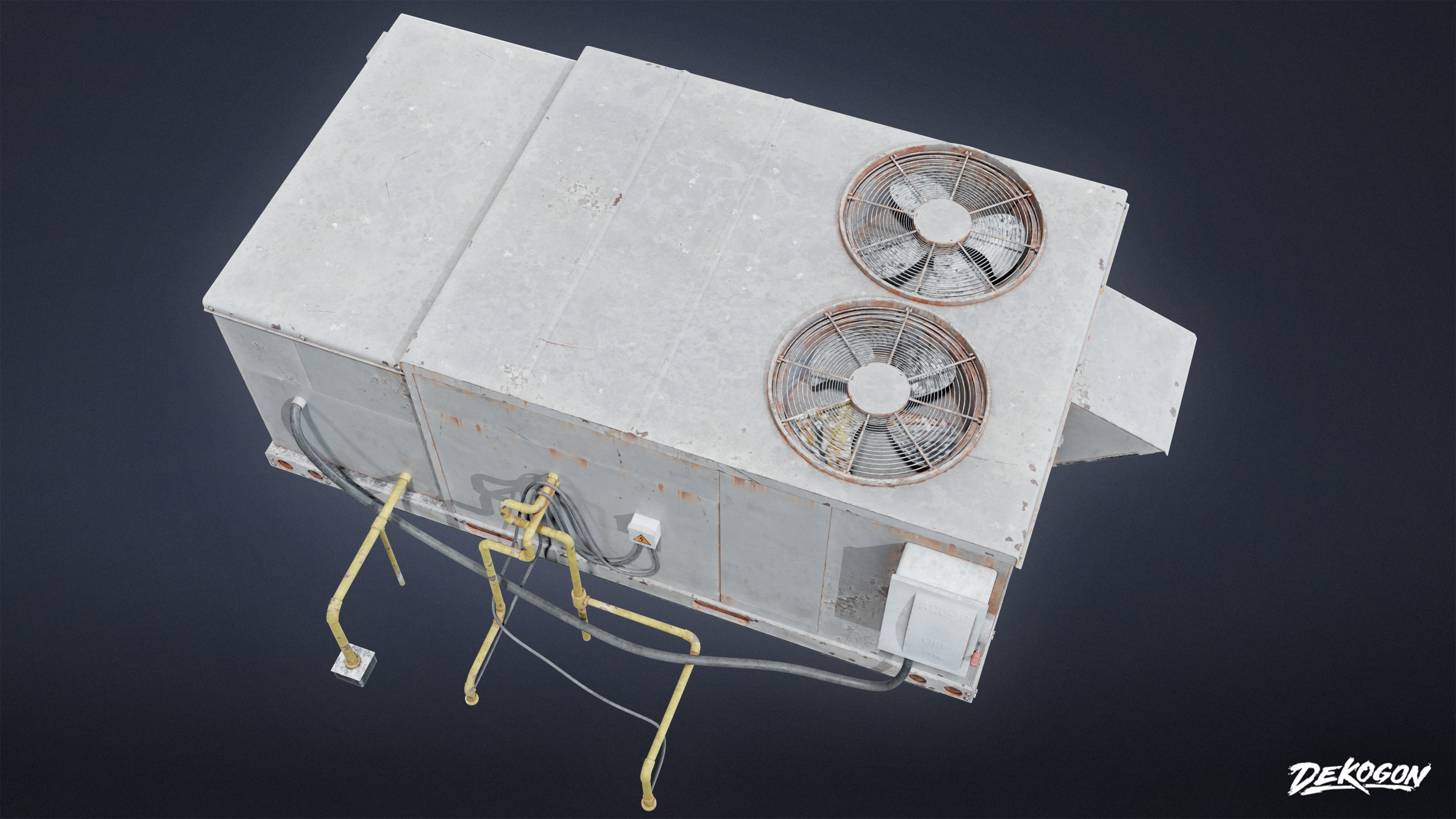 BUILDINGS - Air Conditioner Unit 16 - LOW POLY AND NANITE Low-poly 3D model_5