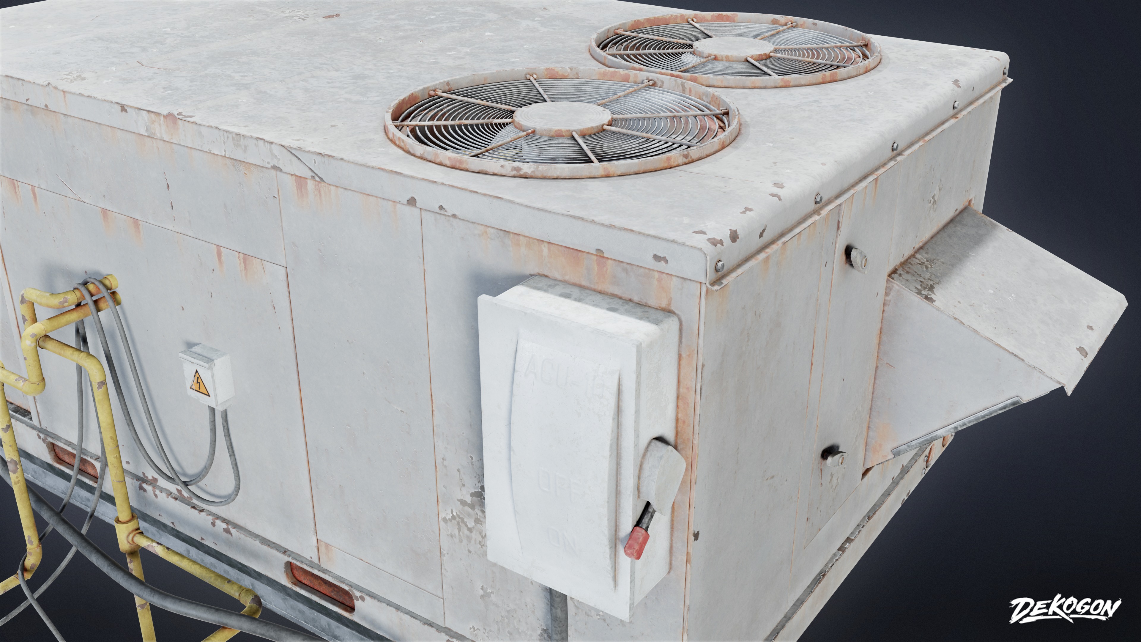 BUILDINGS - Air Conditioner Unit 16 - LOW POLY AND NANITE Low-poly 3D model_6