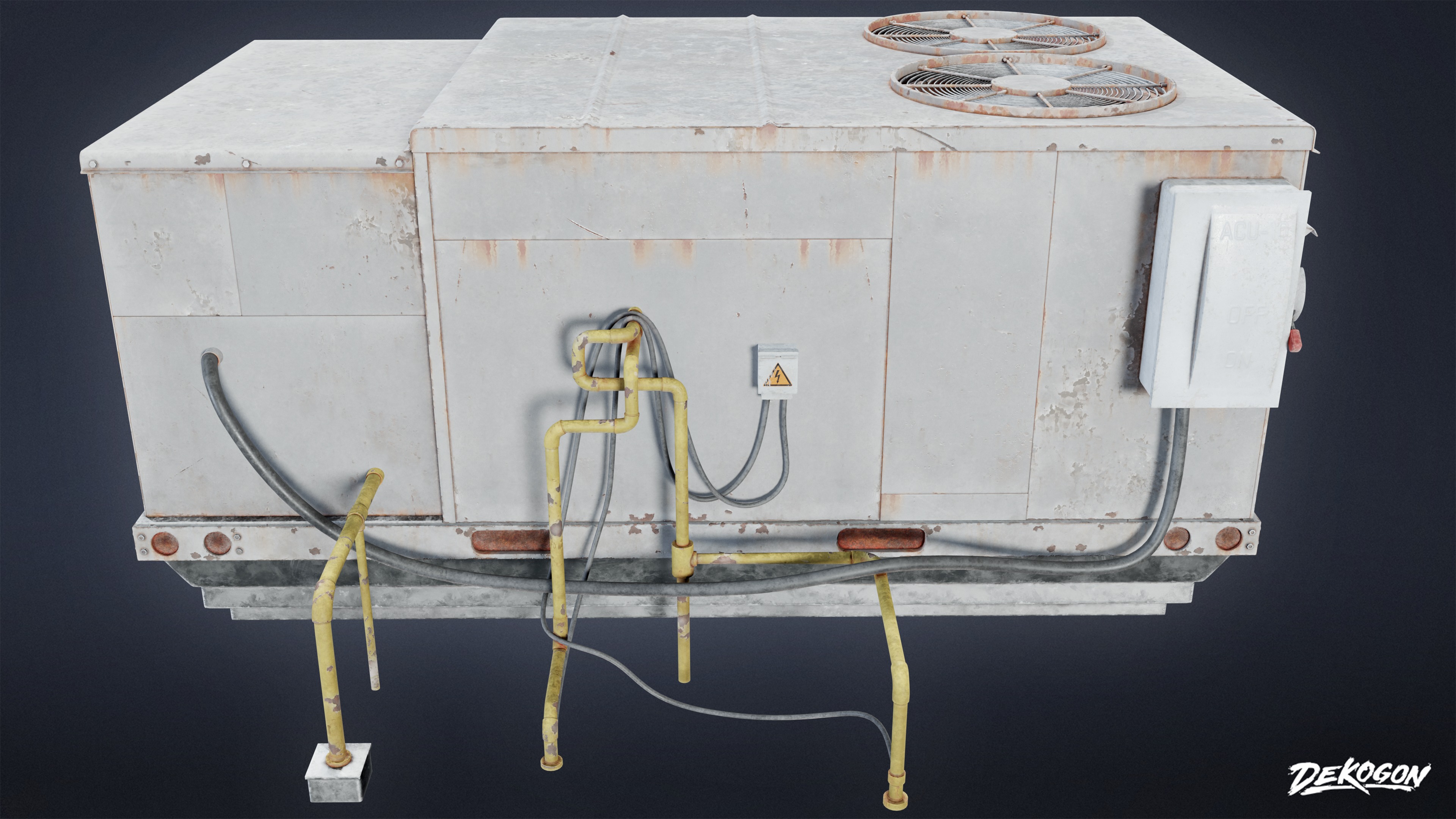 BUILDINGS - Air Conditioner Unit 16 - LOW POLY AND NANITE Low-poly 3D model_1