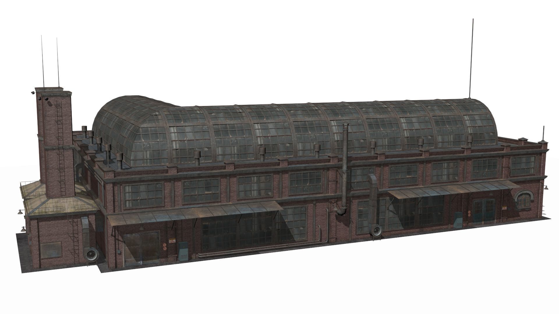 old industrial building Low-poly 3D model_3