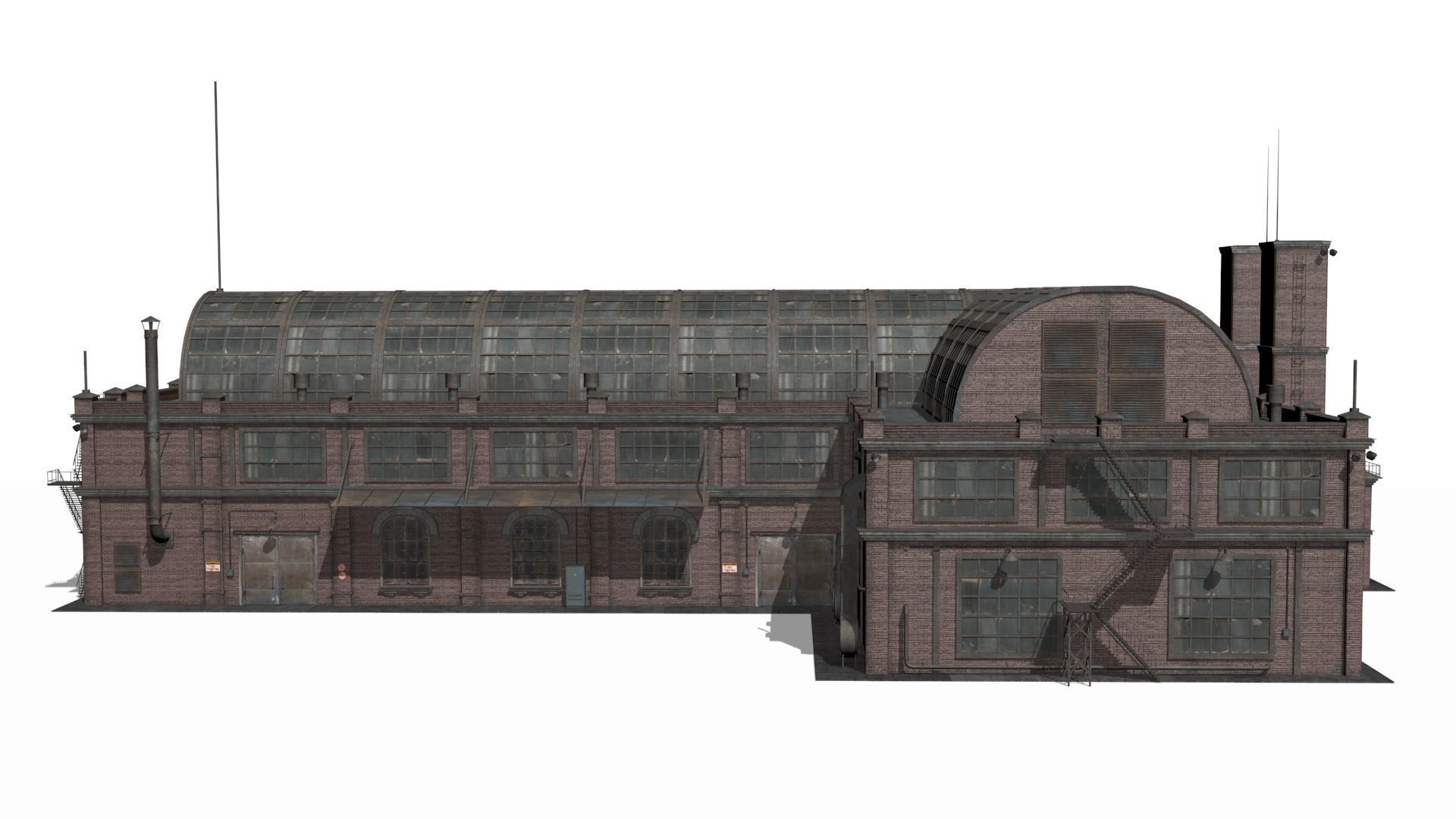 old industrial building Low-poly 3D model_8