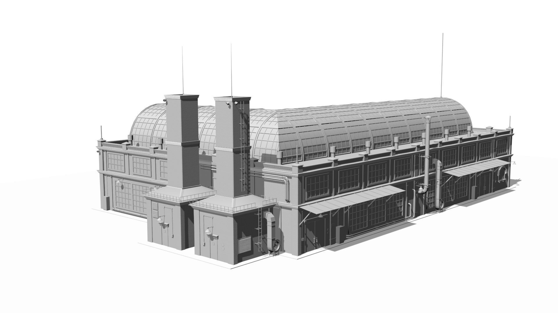 old industrial building Low-poly 3D model_12