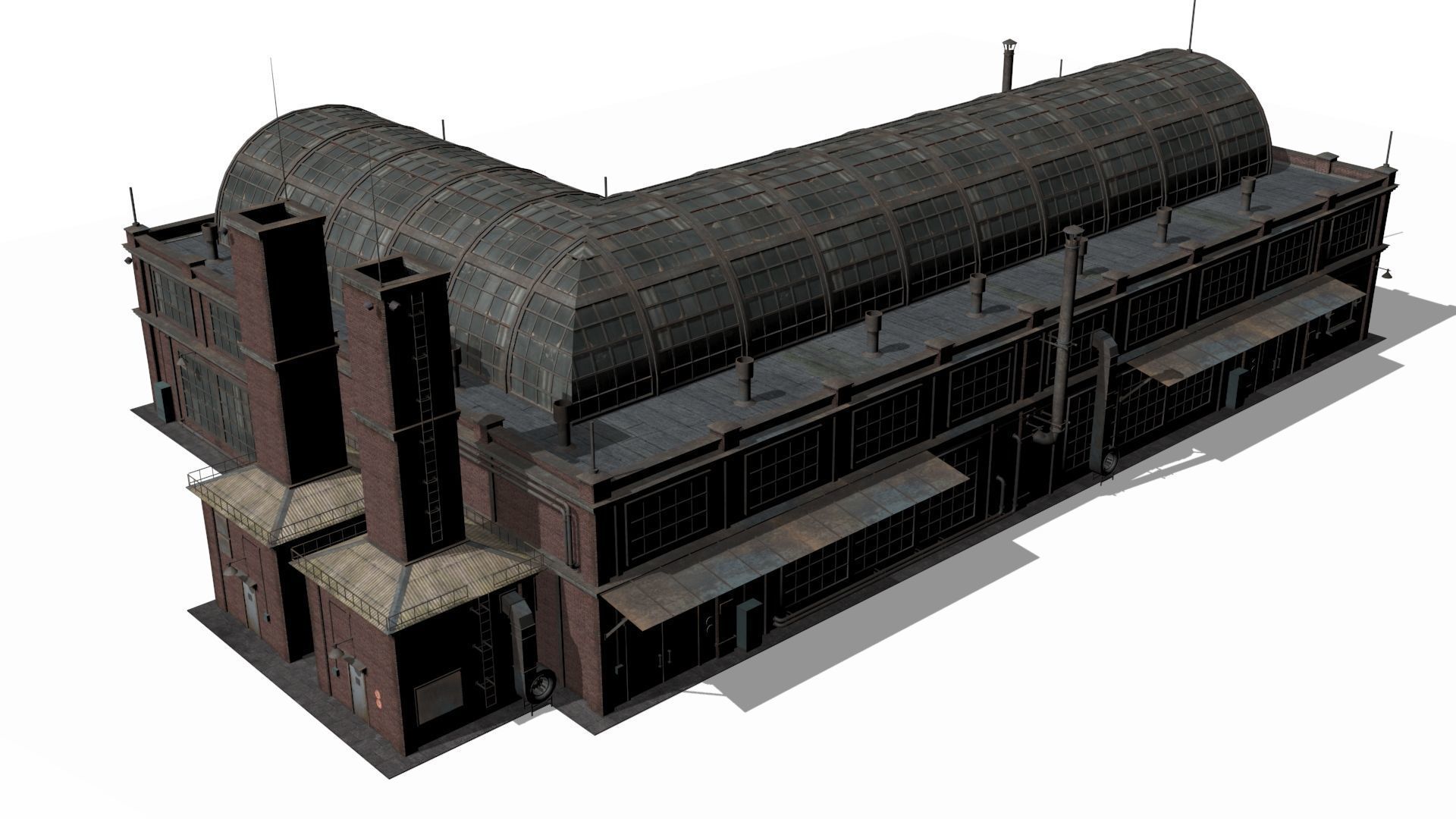 old industrial building Low-poly 3D model_10