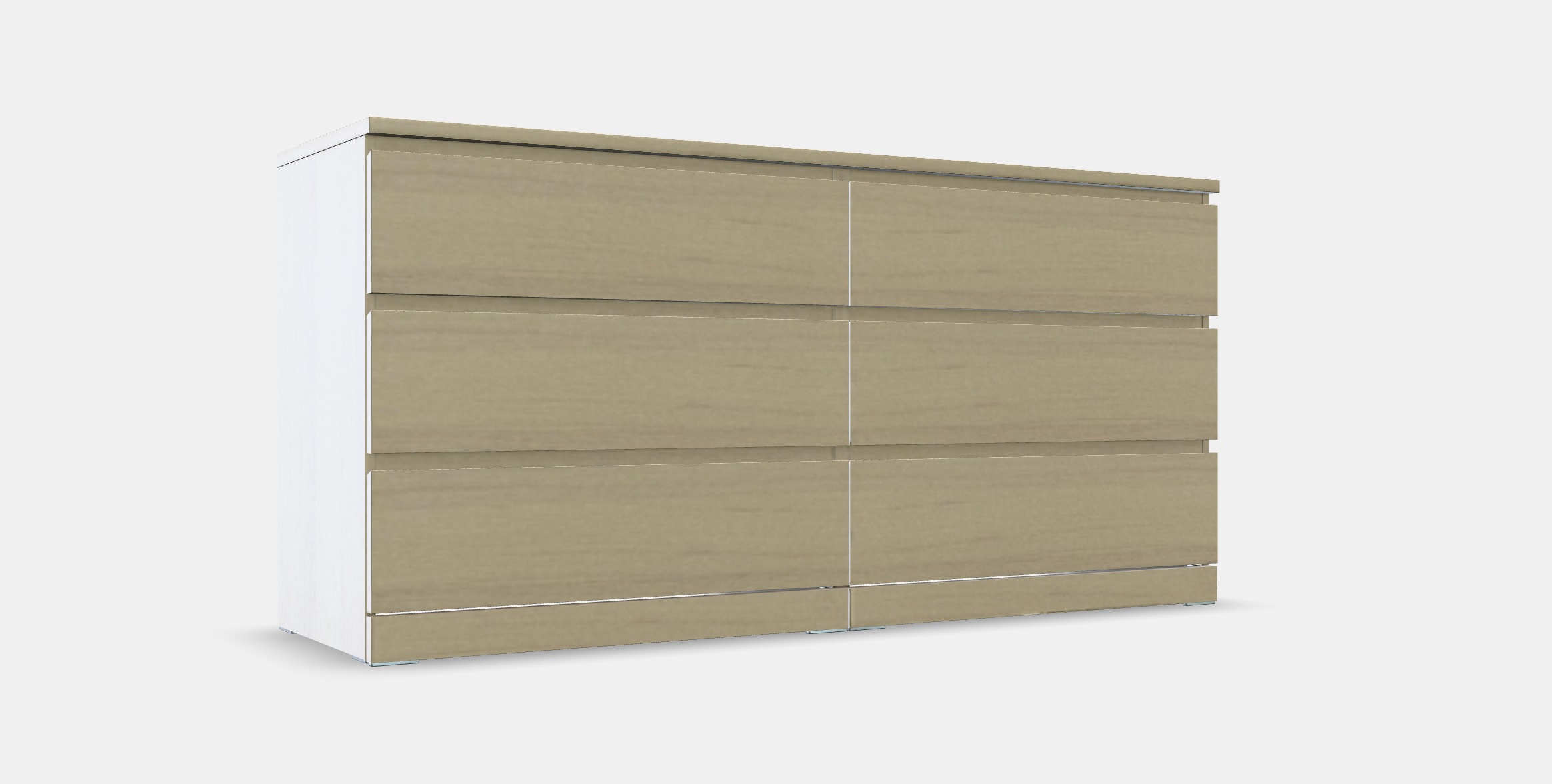 MALM Chest of 6 drawers 7 Low-poly 3D model_9