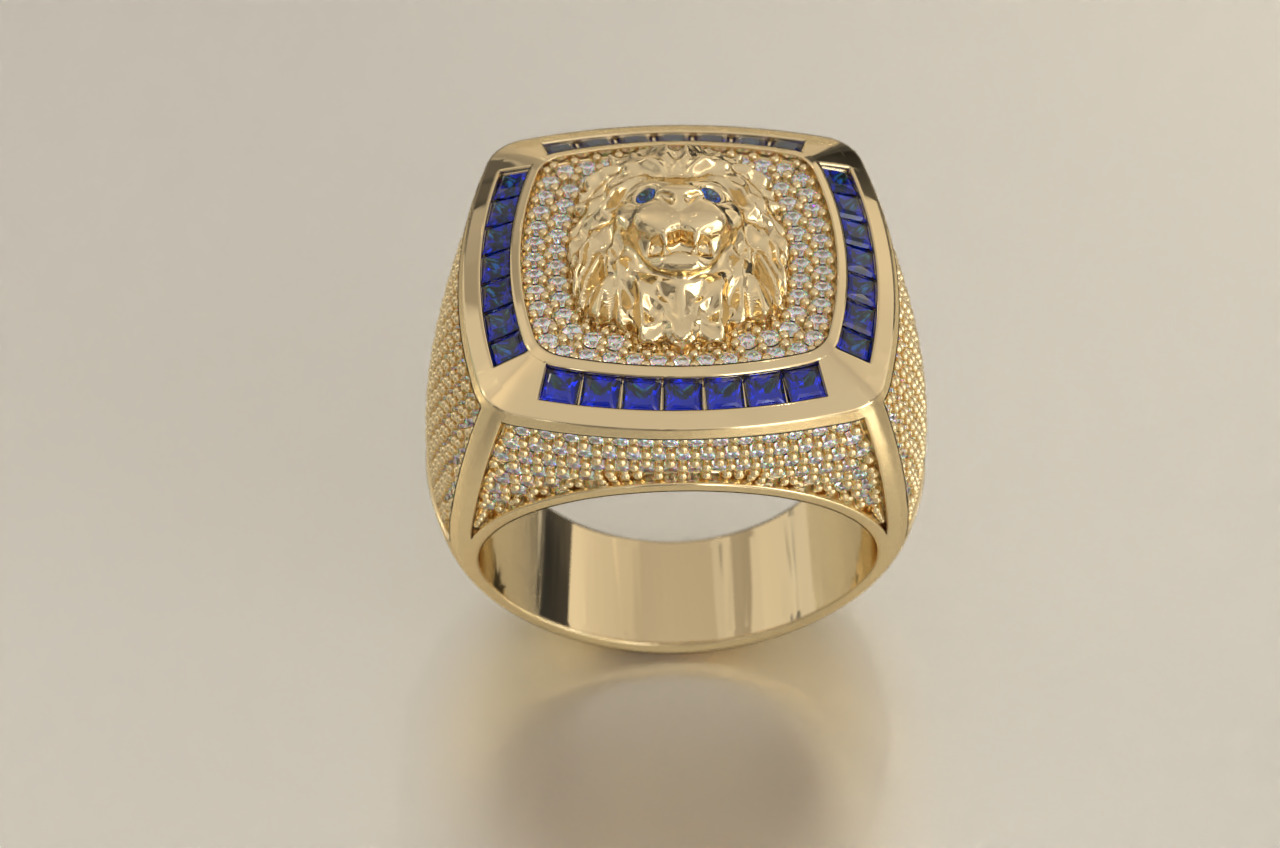 Lion Ring 3D print model_1