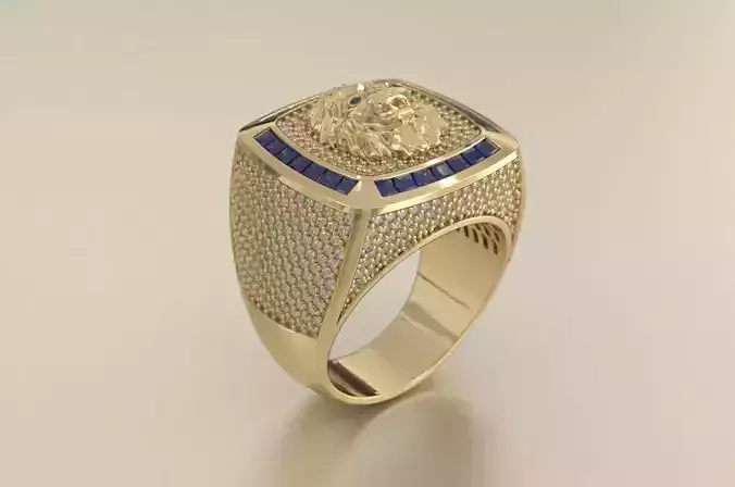 Lion Ring 3D print model