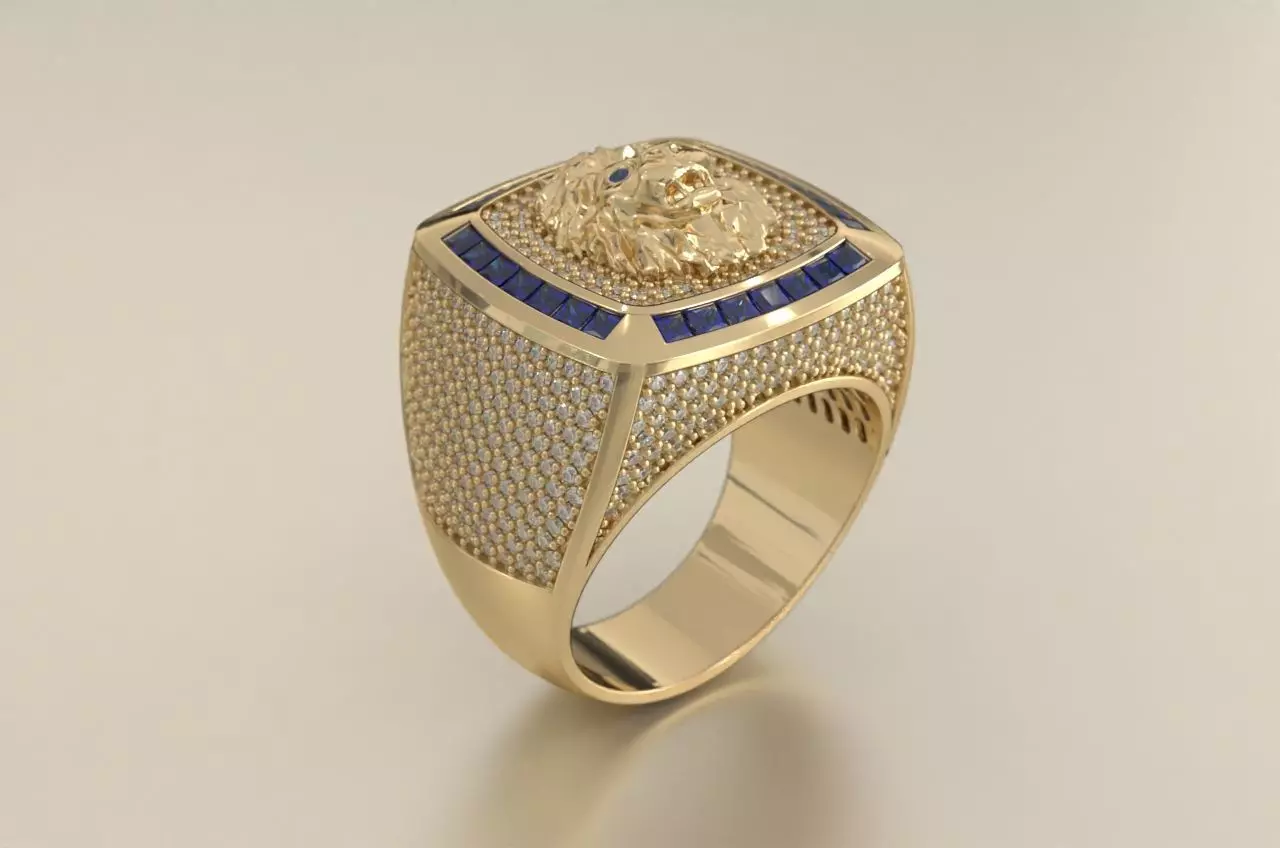 Lion Ring 3D print model_0