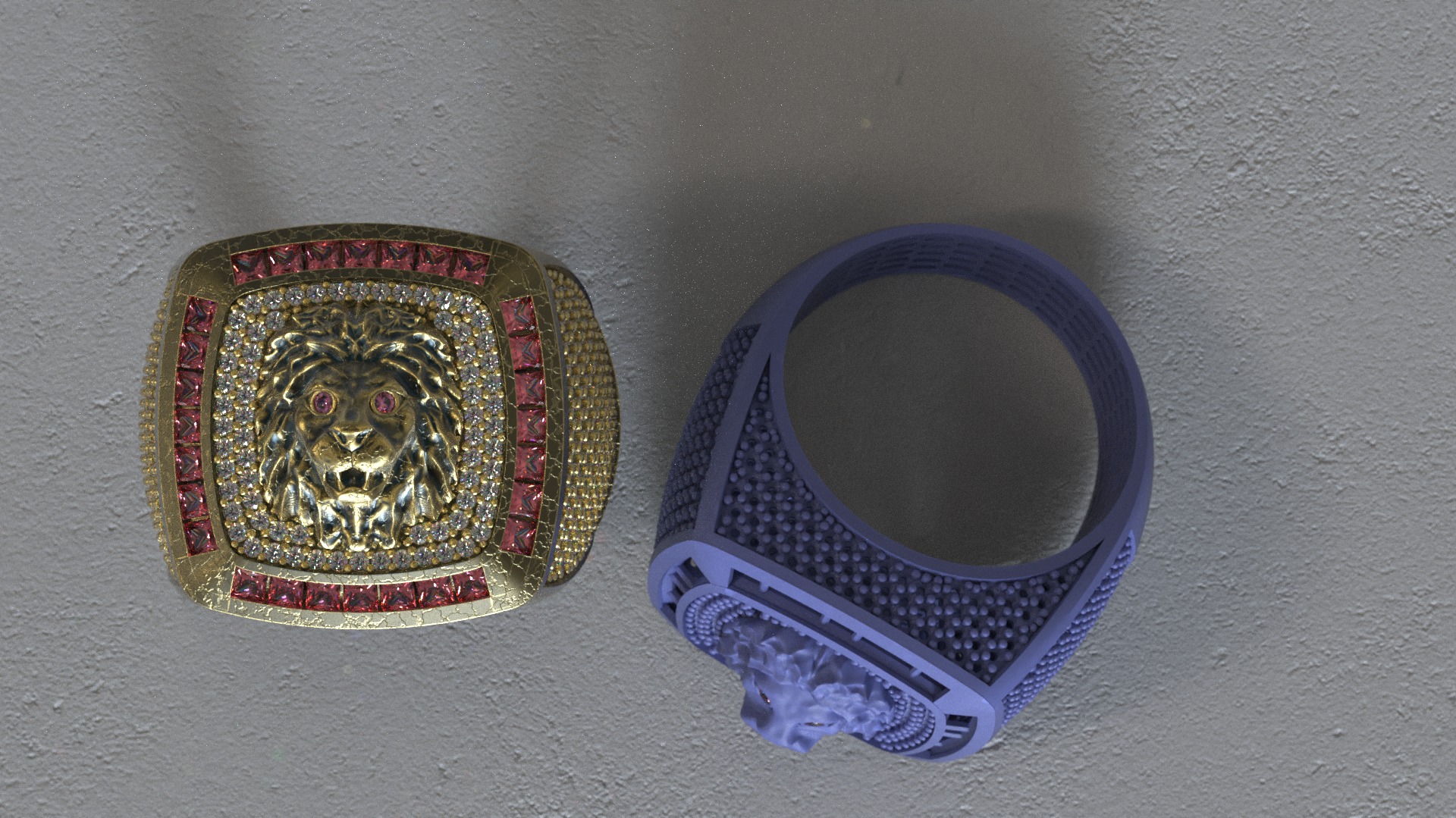 Lion Ring 3D print model_3