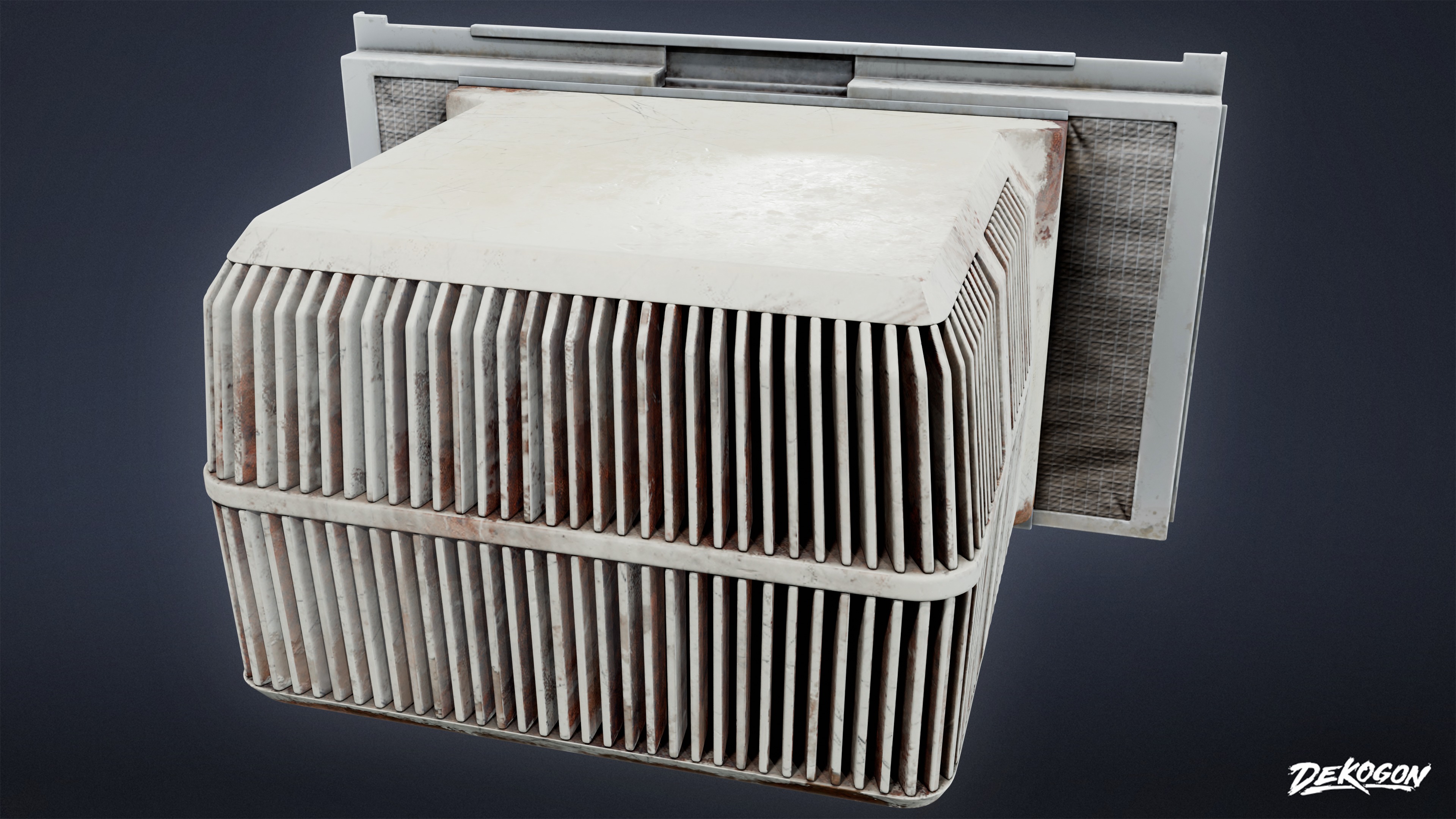 BUILDINGS - Air Conditioner Window 01 - LOW POLY AND NANITE Low-poly 3D model_6
