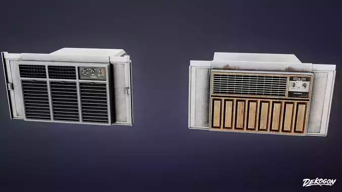 BUILDINGS - Air Conditioner Window 01 - LOW POLY AND NANITE Low-poly 3D model