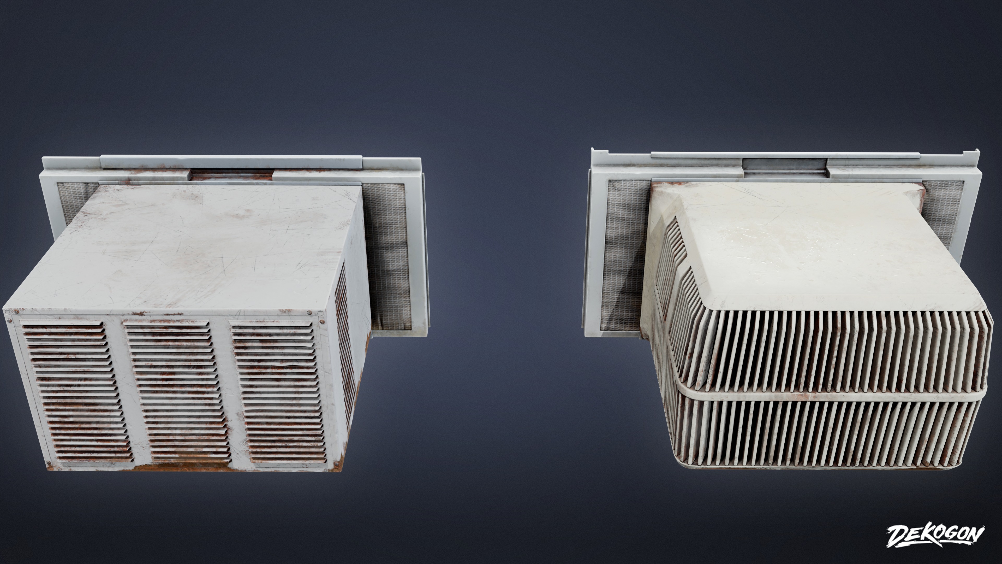 BUILDINGS - Air Conditioner Window 01 - LOW POLY AND NANITE Low-poly 3D model_2