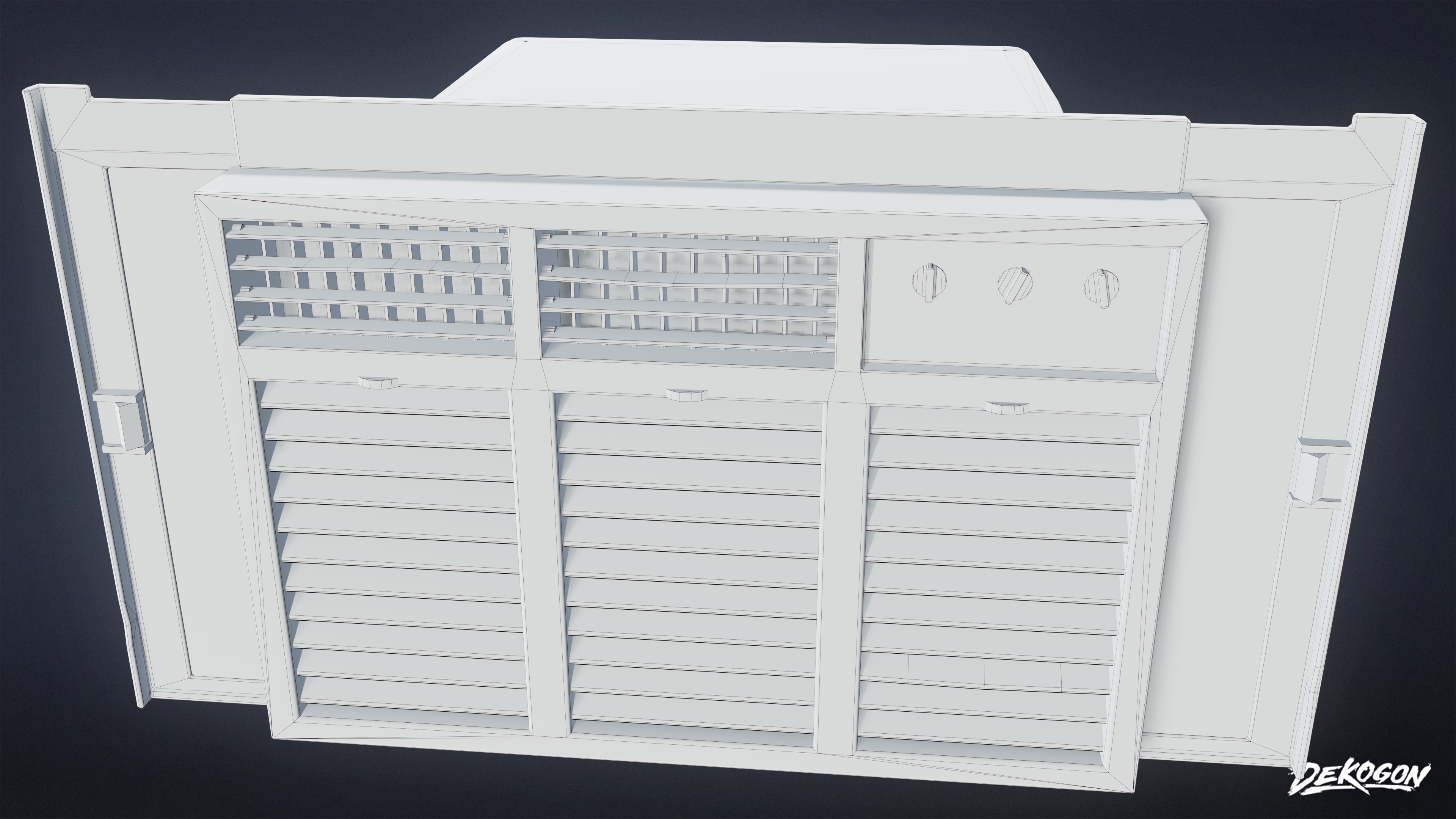 BUILDINGS - Air Conditioner Window 01 - LOW POLY AND NANITE Low-poly 3D model_8