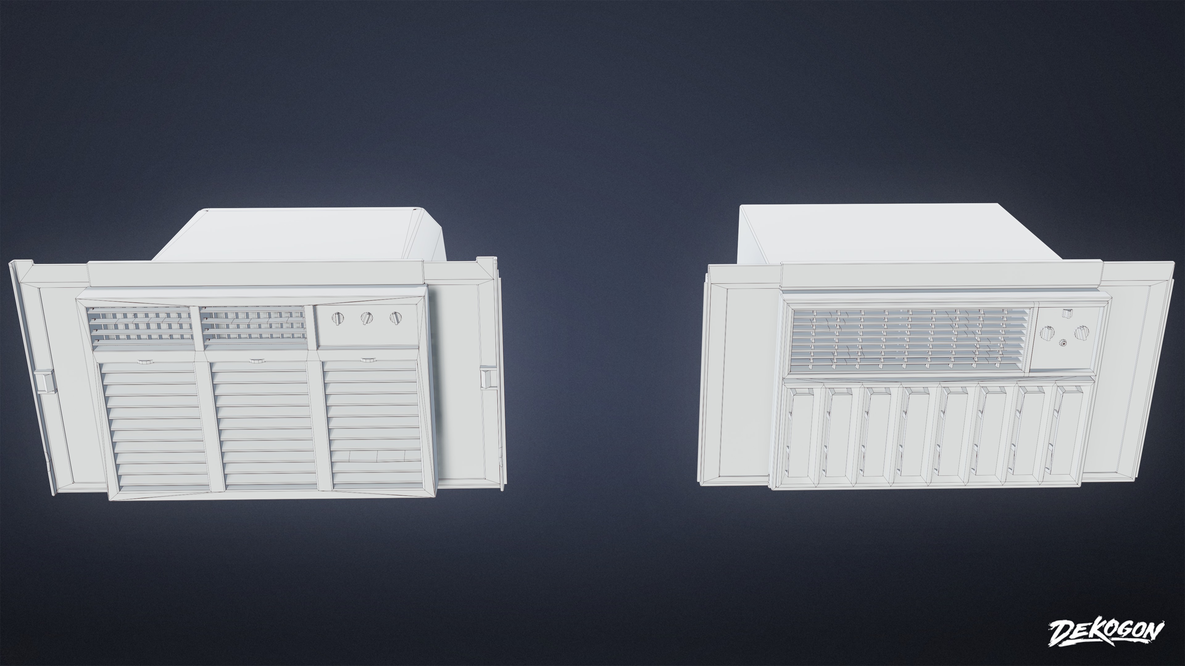 BUILDINGS - Air Conditioner Window 01 - LOW POLY AND NANITE Low-poly 3D model_9