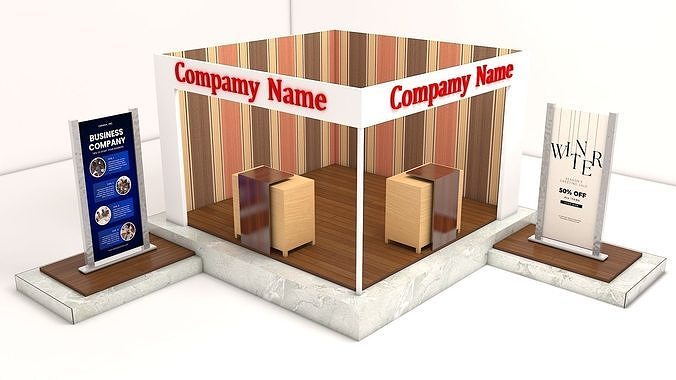 Simple Exhibition Stall 3D Model 3D model