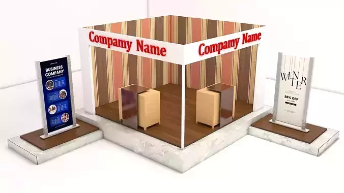 Simple Exhibition Stall 3D Model