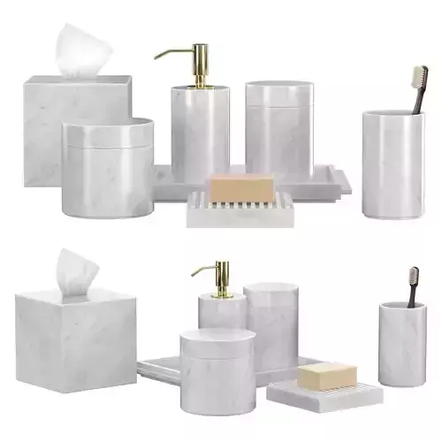 Italian Carrara Marble Bath Accessories