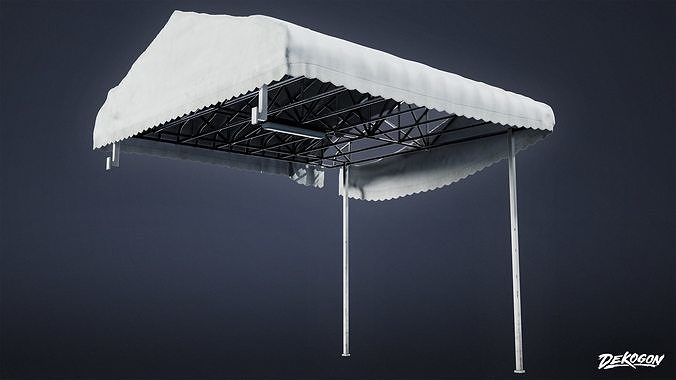 BUILDINGS - Awning Business 05 - LOW POLY AND NANITE Low-poly 3D model
