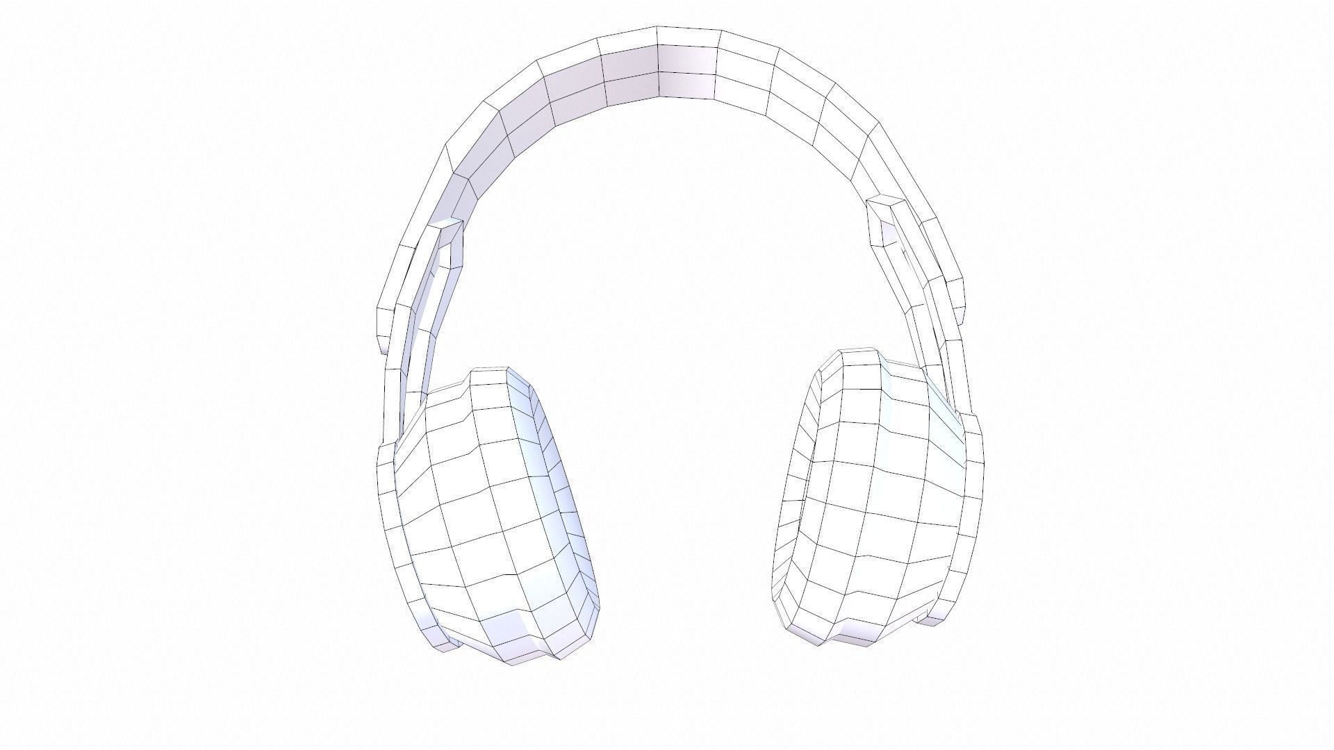 Headphone Lowpoly Low-poly 3D model_8