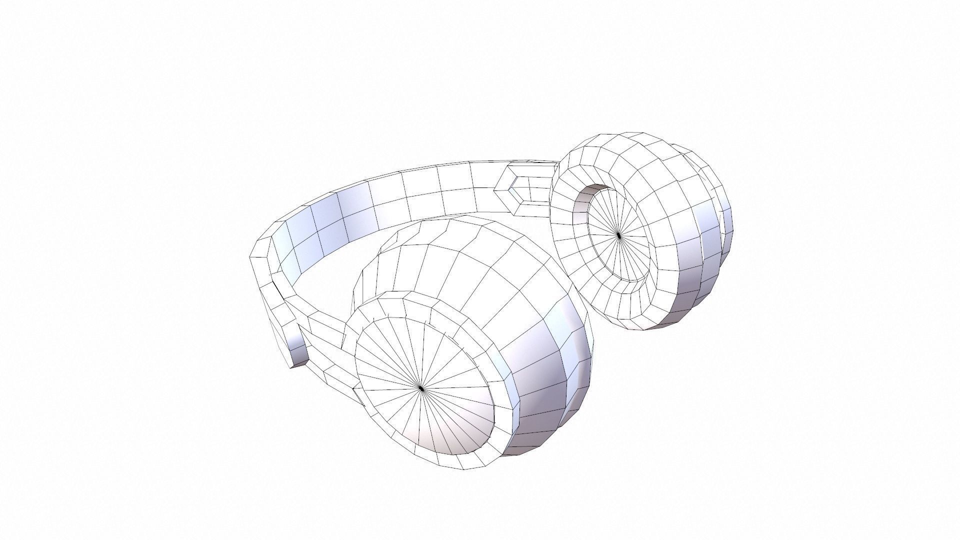 Headphone Lowpoly Low-poly 3D model_9