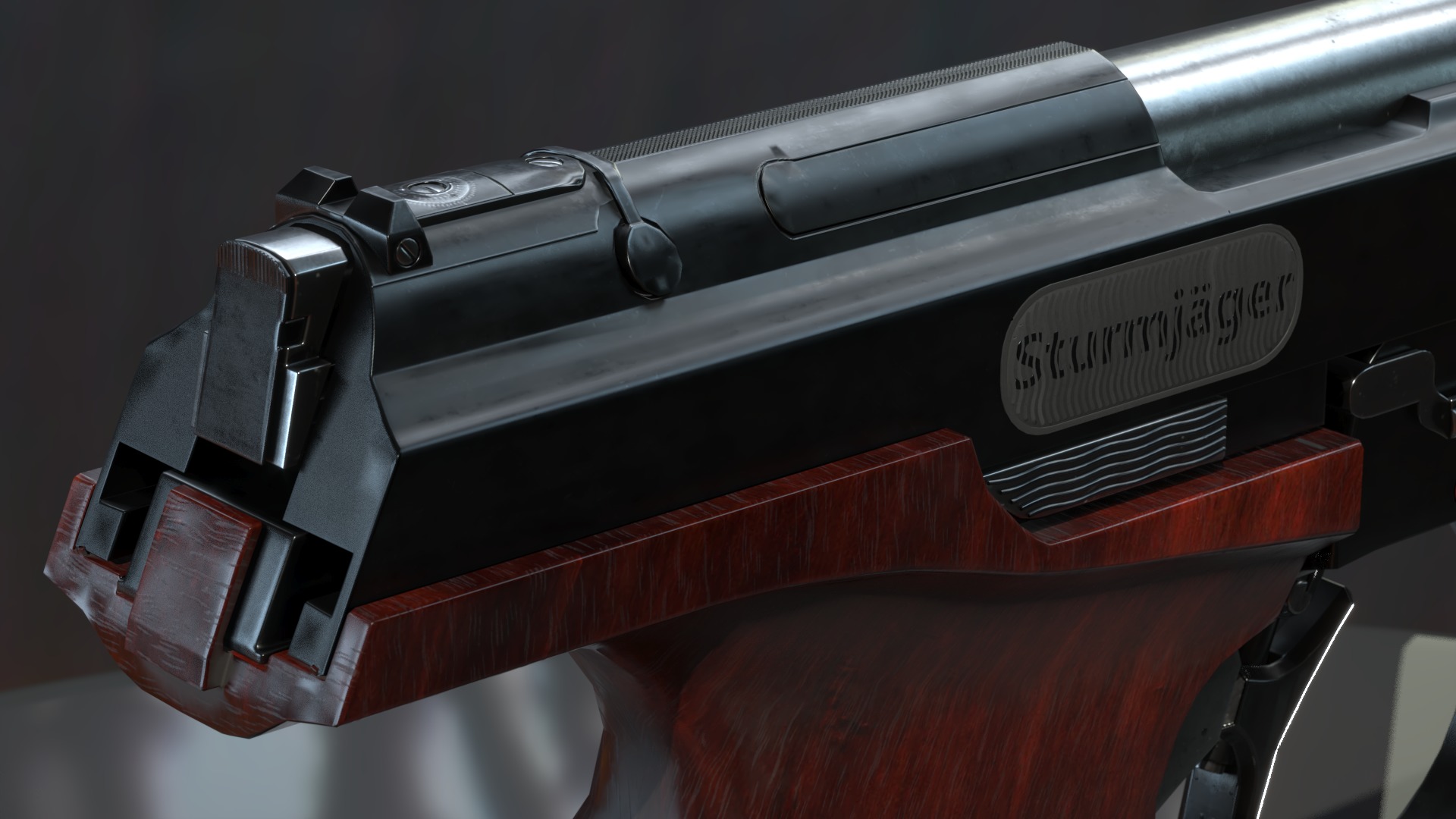 Concept Sci-Fi Pistol Low-poly 3d model Low-poly 3D model_4