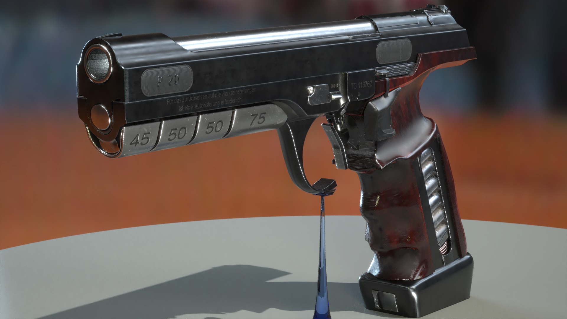 Concept Sci-Fi Pistol Low-poly 3d model Low-poly 3D model_3