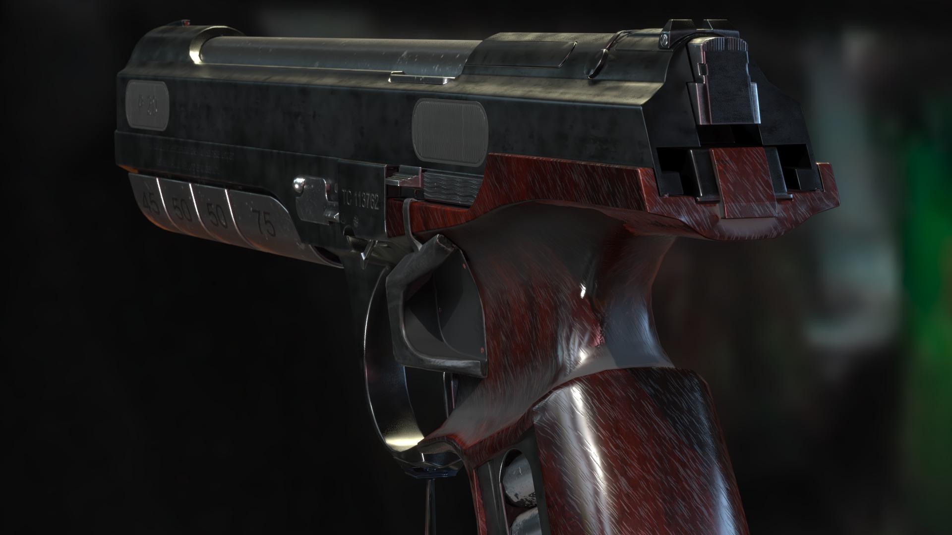 Concept Sci-Fi Pistol Low-poly 3d model Low-poly 3D model_6