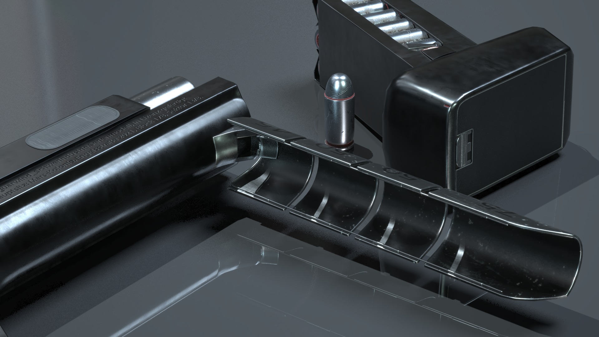 Concept Sci-Fi Pistol Low-poly 3d model Low-poly 3D model_8