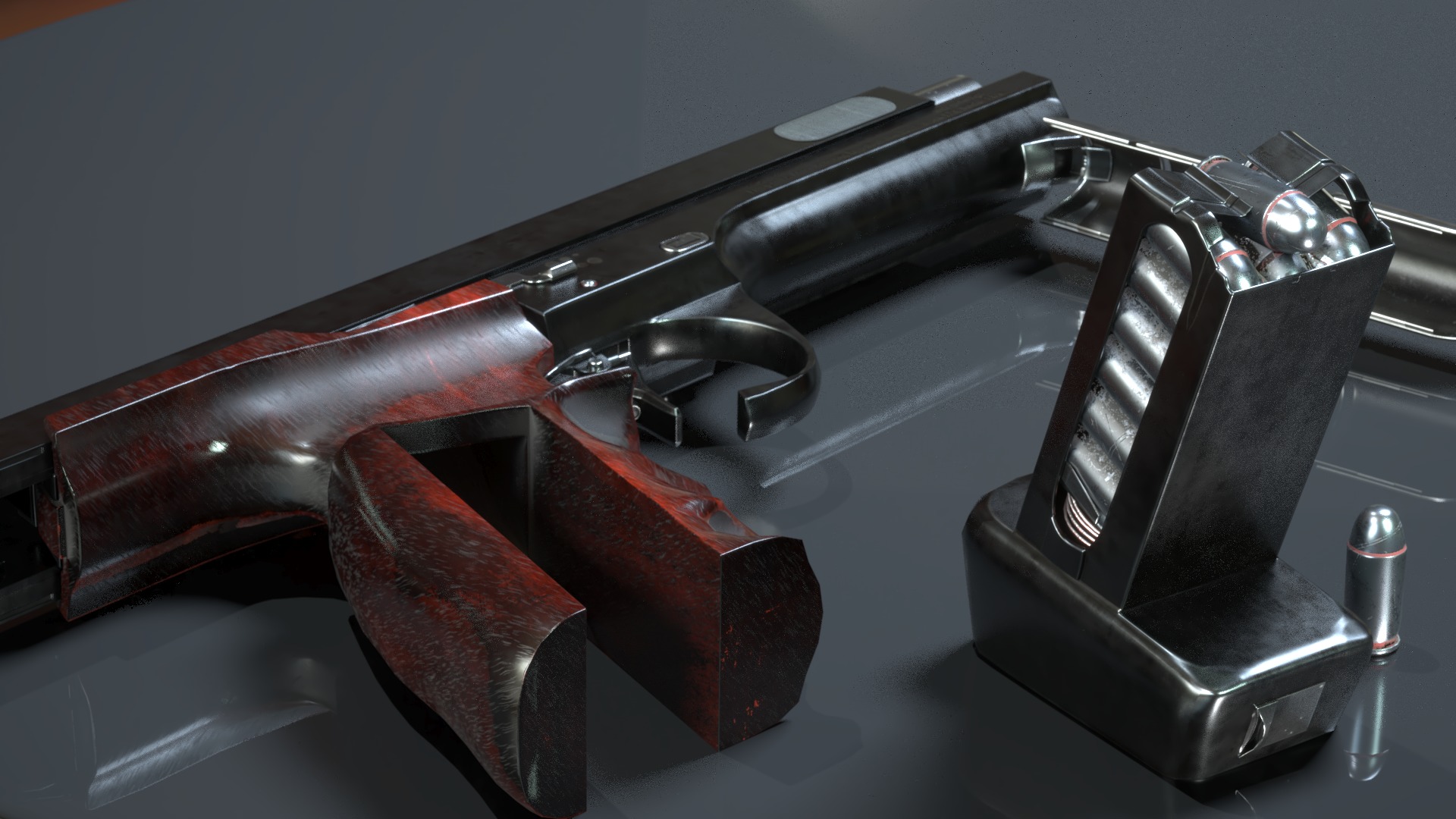 Concept Sci-Fi Pistol Low-poly 3d model Low-poly 3D model_9