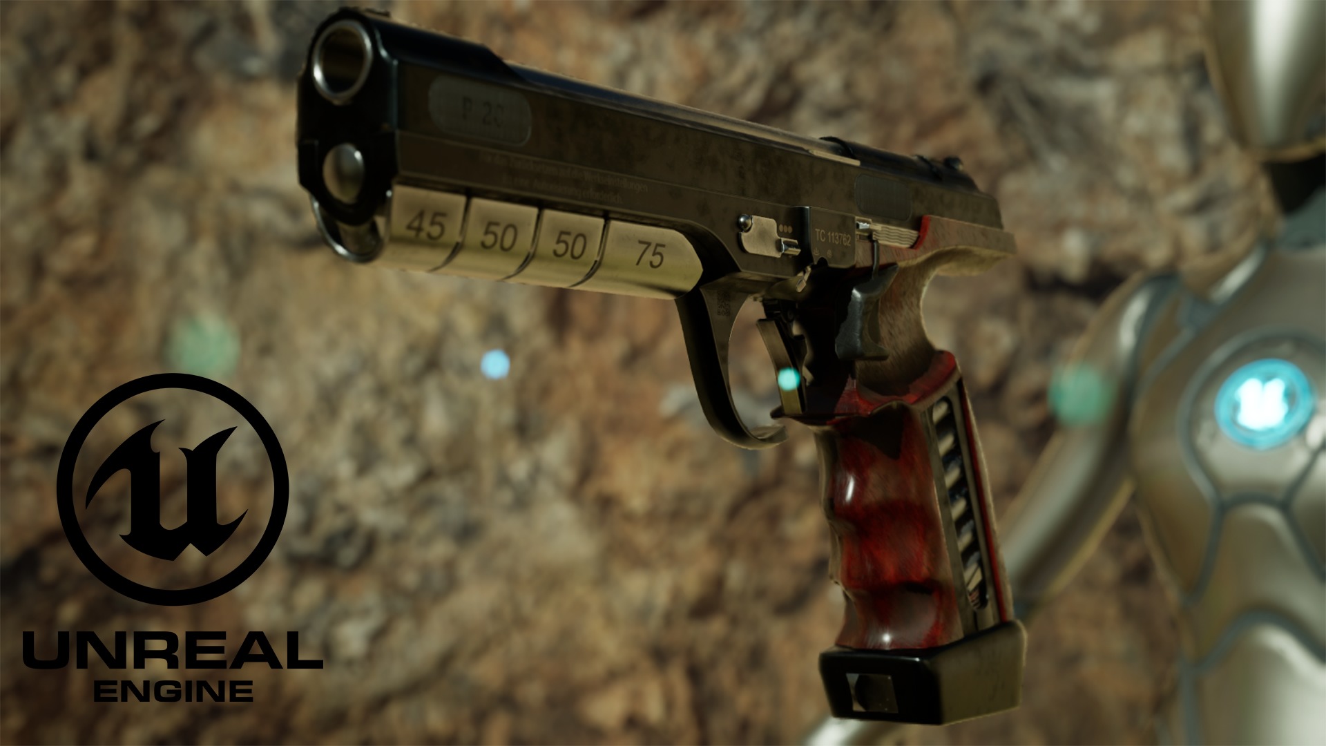 Concept Sci-Fi Pistol Low-poly 3d model Low-poly 3D model_13