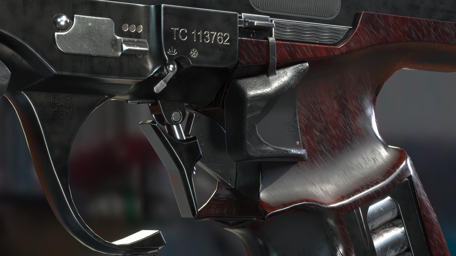 Concept Sci-Fi Pistol Low-poly 3d model Low-poly 3D model_5