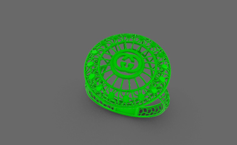 Fusion 3 Ring with Famous logos 3D print model_6
