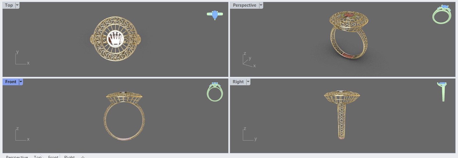 Fusion 3 Ring with Famous logos 3D print model_5