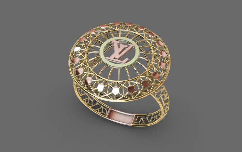 Fusion 3 Ring with Famous logos 3D print model_1