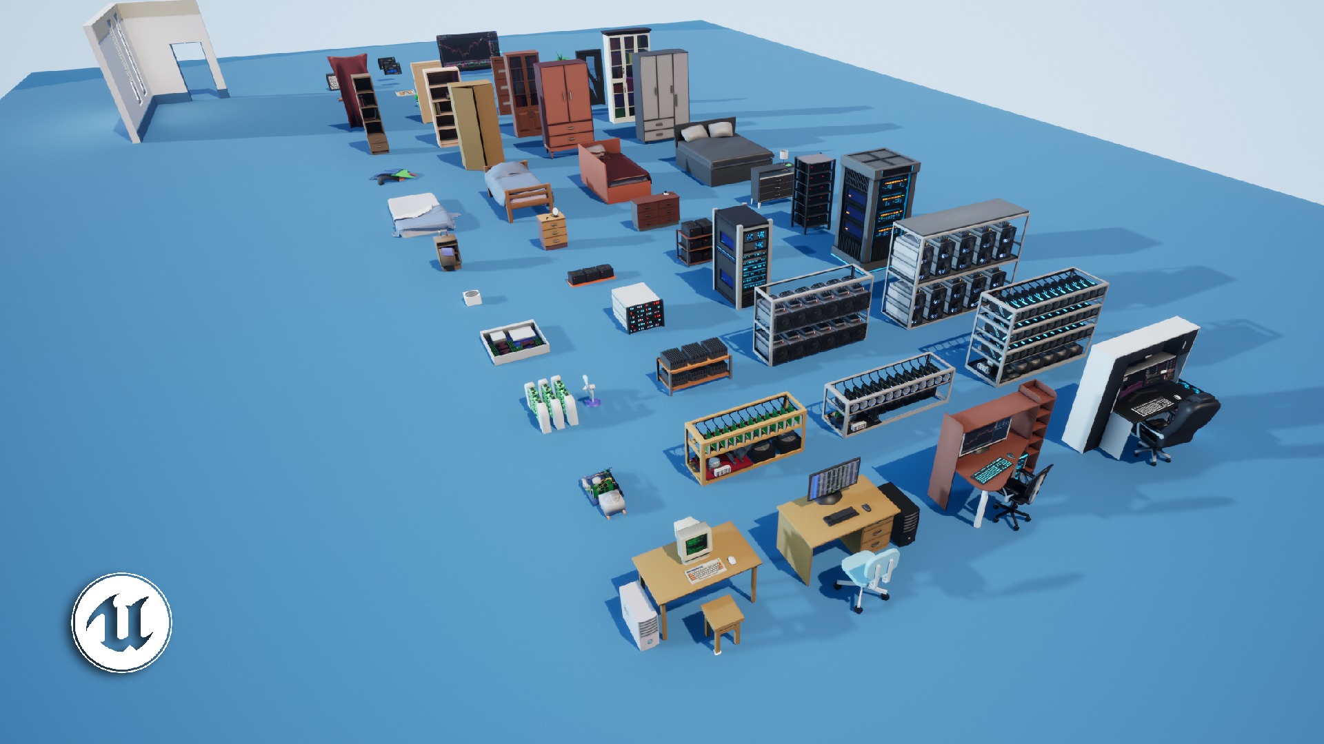Mining Crypto Farm Pack Low-poly 3D model_20