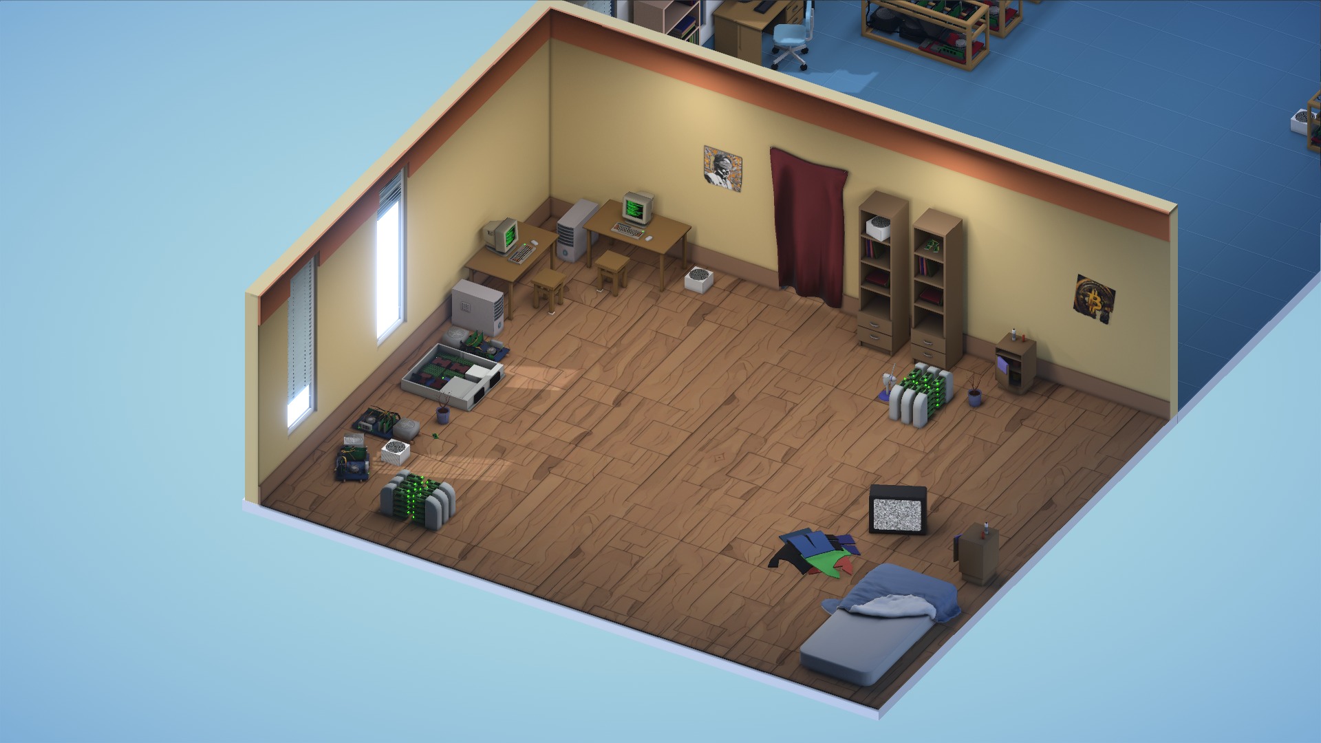 Mining Crypto Farm Pack Low-poly 3D model_11