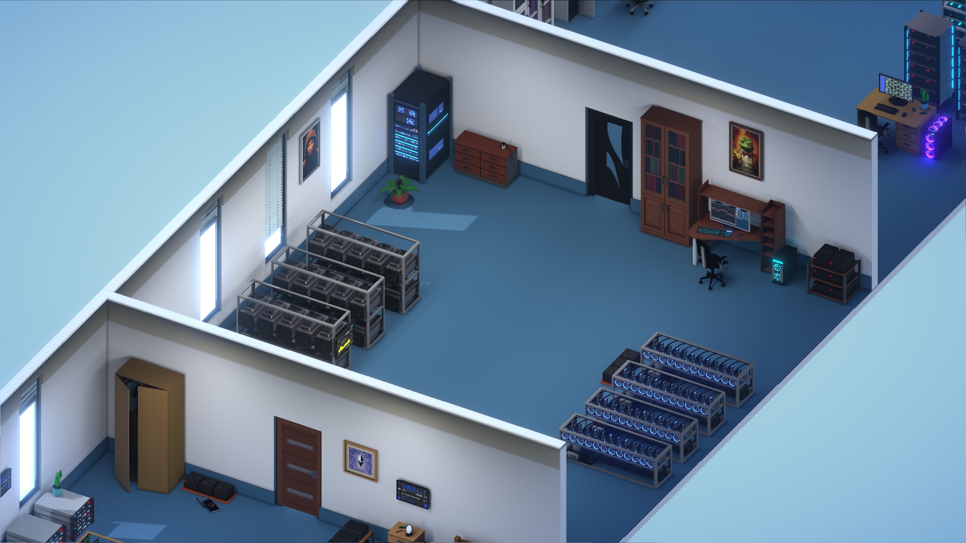 Mining Crypto Farm Pack Low-poly 3D model_13